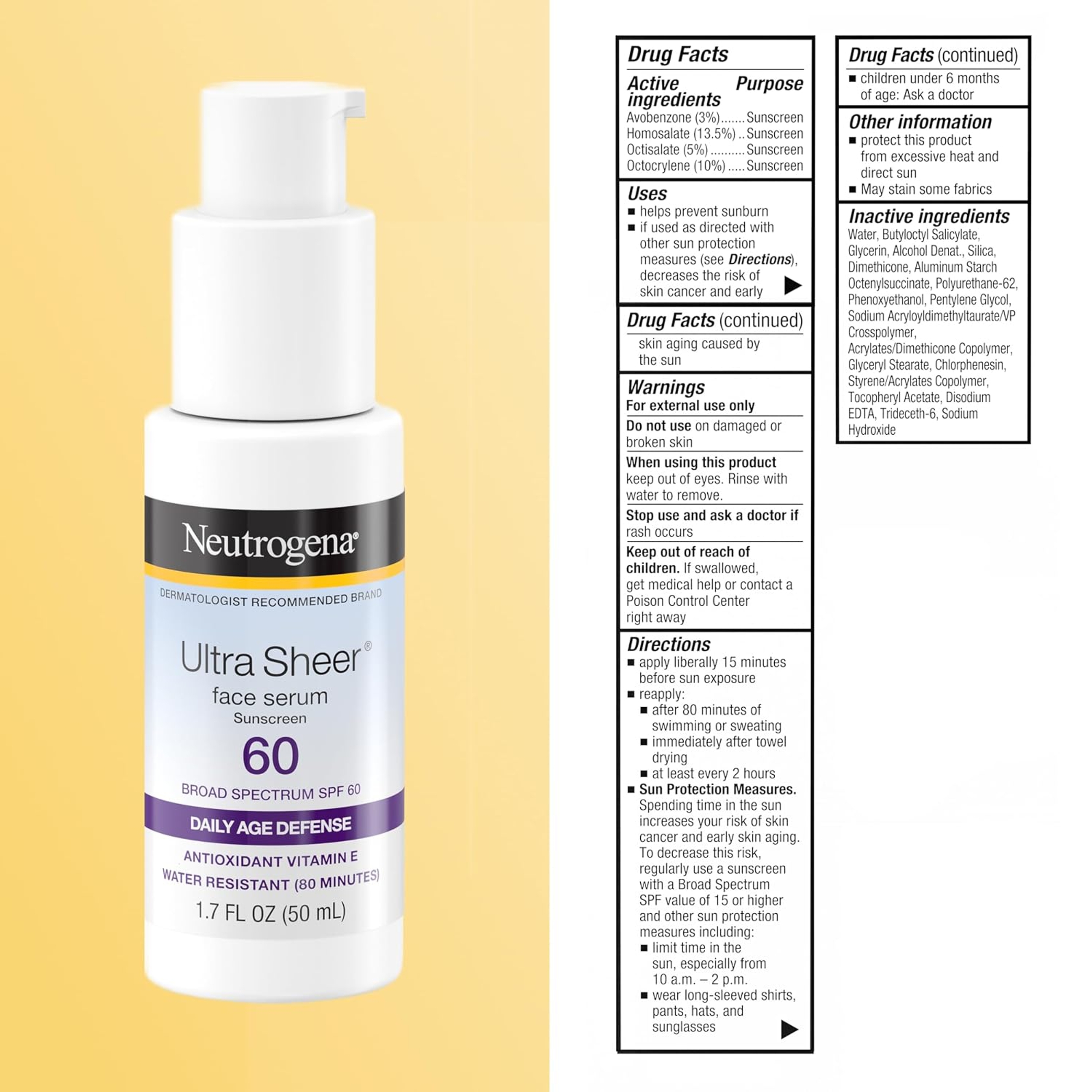 Neutrogena Ultra Sheer Face Serum SPF60 1.7 fl.oz - Fragrance-Free, Lightweight, Broad Spectrum UVA/UVB Protection 8