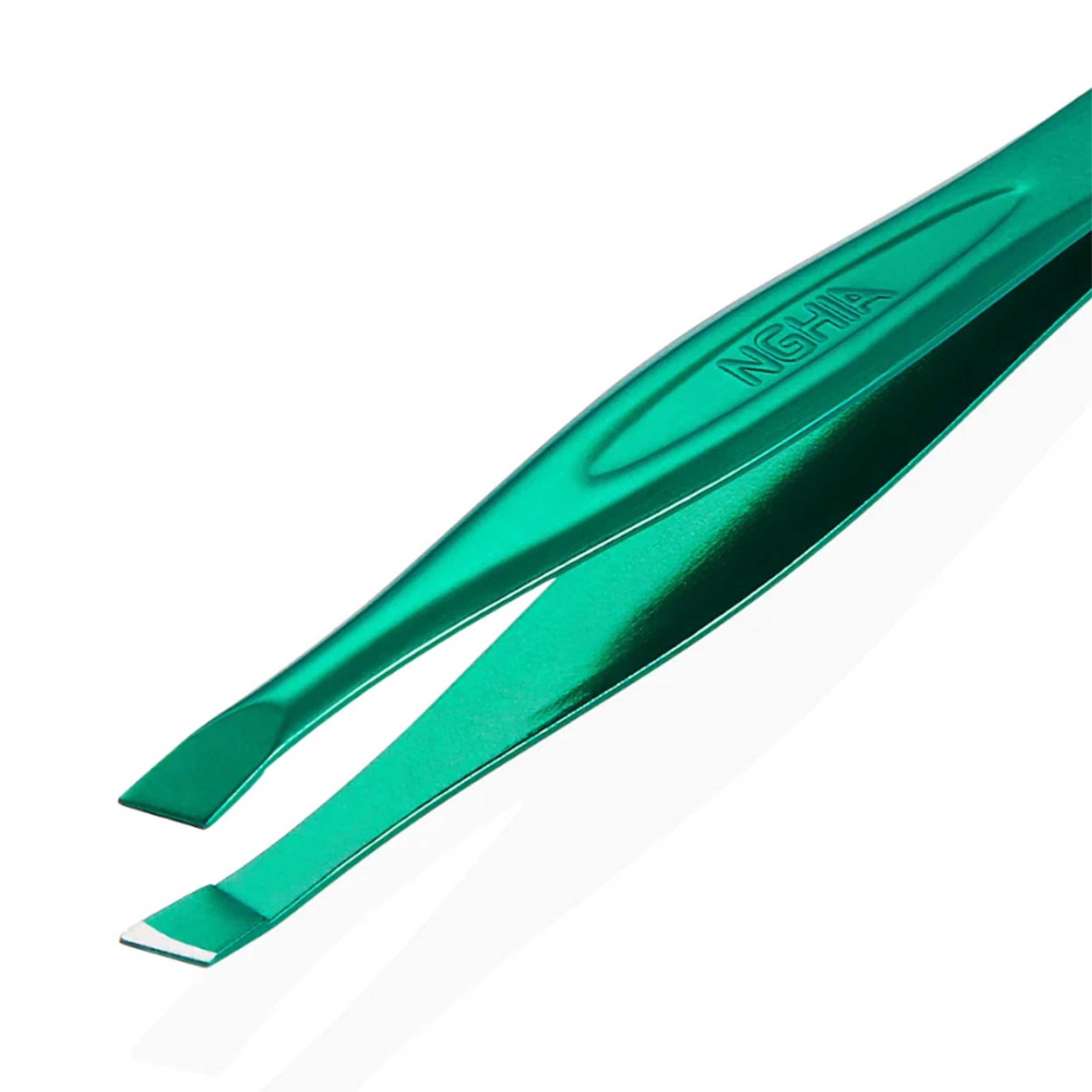 NGHIA Green Stainless Steel Slanted Tips Tweezers N-401XL 1 Count - General-Purpose Hair Removal & Shaping Eyebrows 5