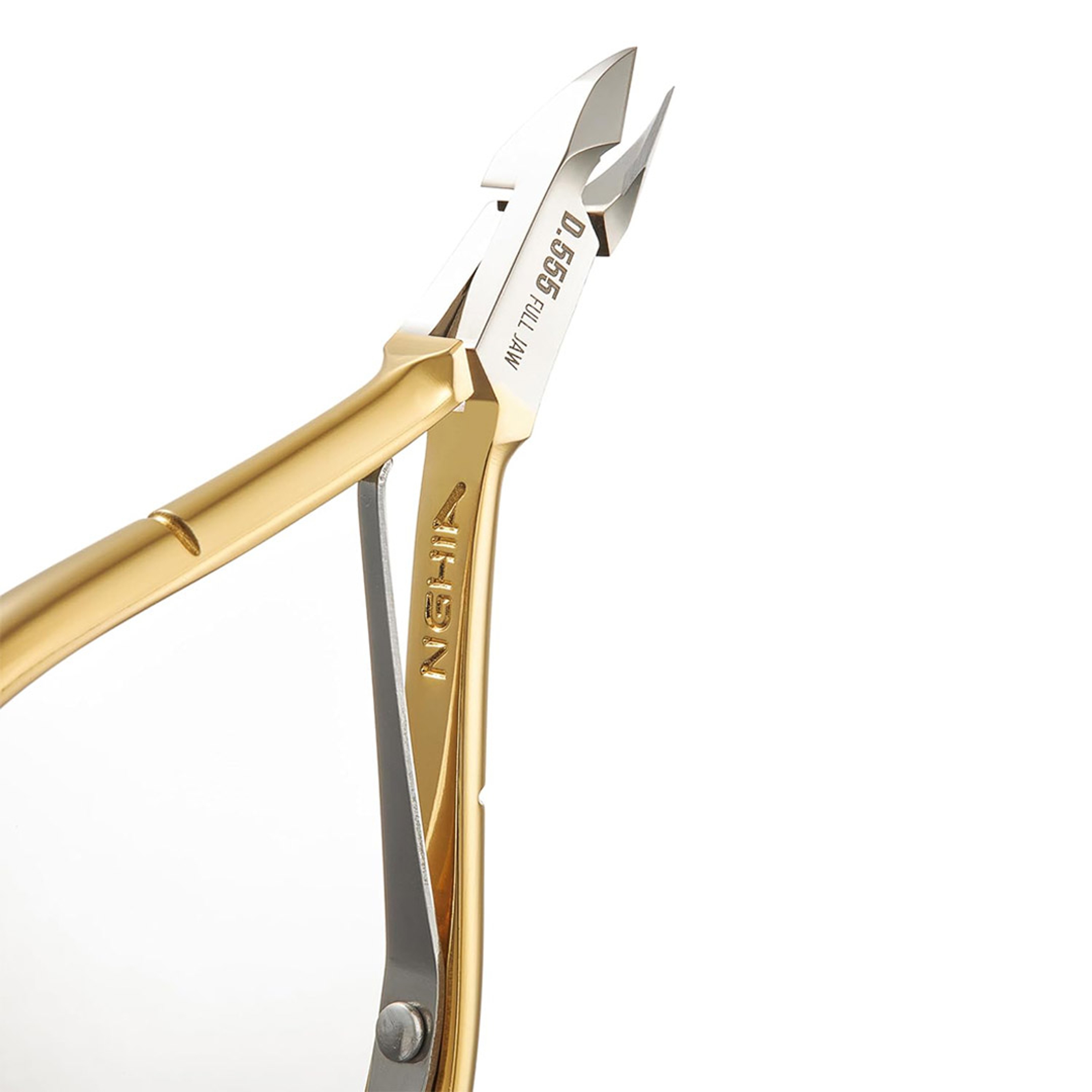 NGHIA Hard Steel Cuticle Nipper D-555 1 Count - Precision Nail Tech Nipper with Gold & Grey Plated Double Spring Jaws 5