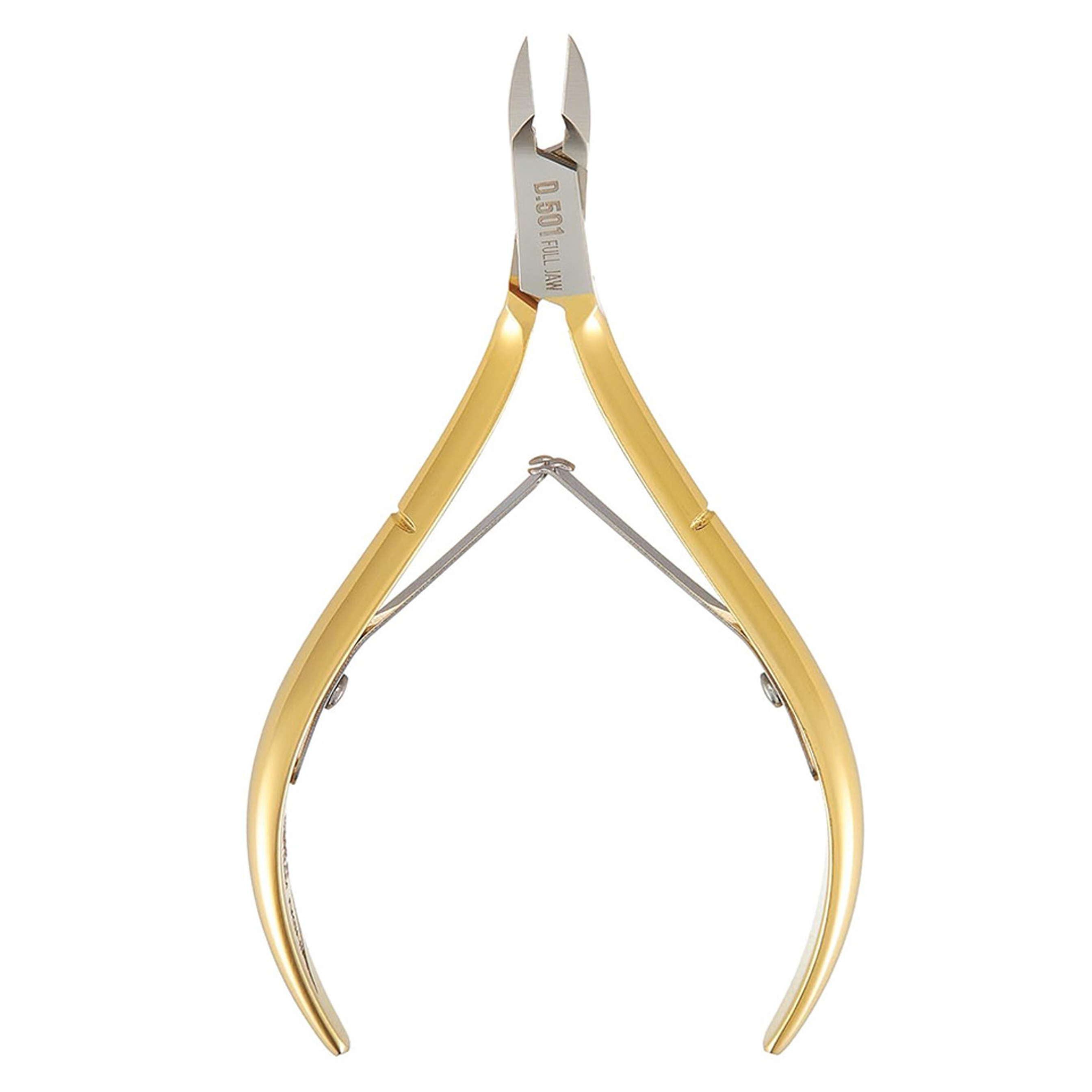 NGHIA Premium Hard Steel Cuticle Nipper D-501 1 Count - Precision Nail Tech Nipper with Gold & Grey Plated Double Spring Jaws 4
