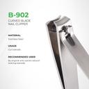 NGHIA Stainless Steel Curve Blade Large Nail Clipper B-902 1 Count - Large Curved Jaw for Precise Nail Care 2