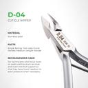 NGHIA Stainless Steel Cuticle Nipper, D-04 JAW 14, 1 Count - Premium Quality for Nail Care, Durable & Sharp, Grey Plated 2