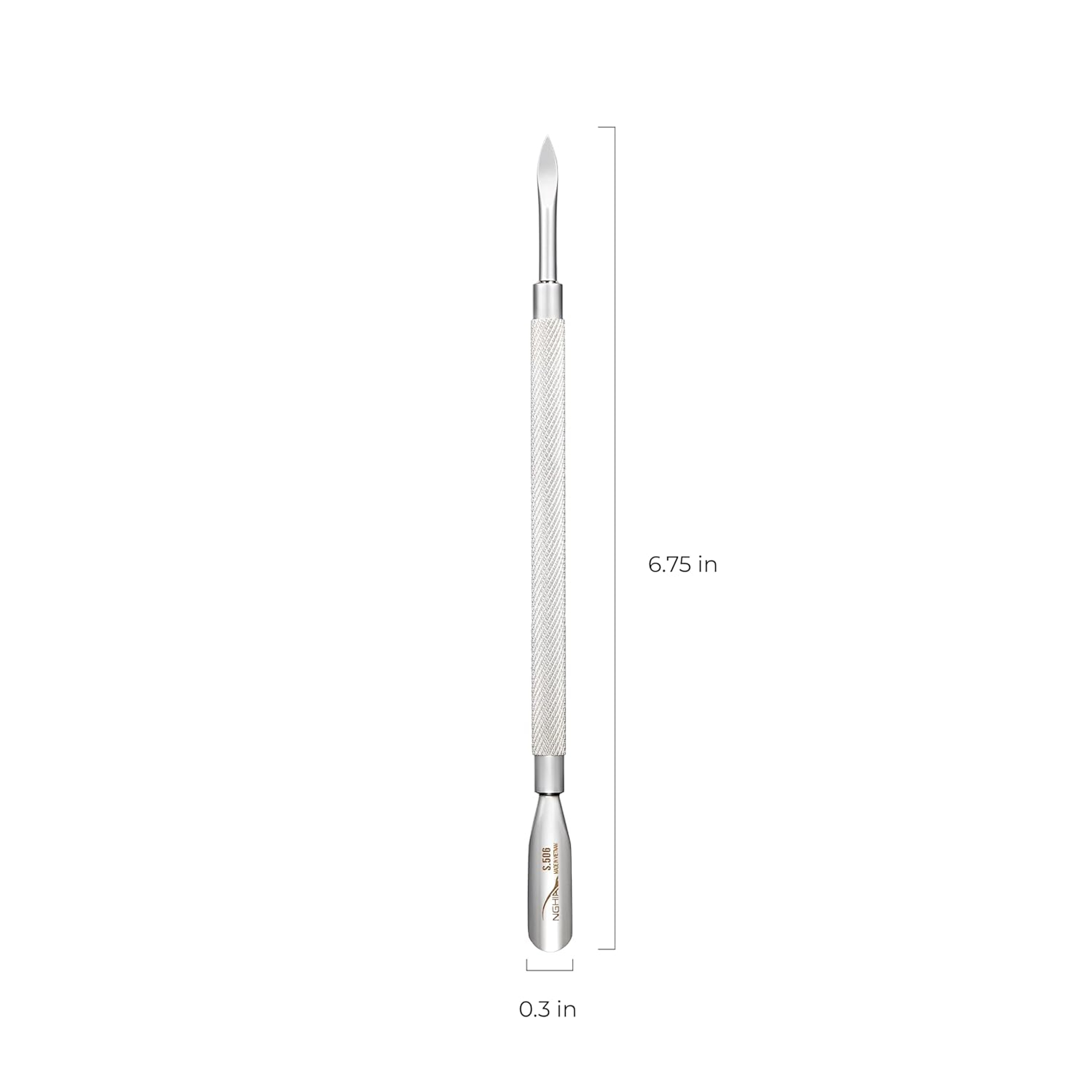 NGHIA Stainless Steel Cuticle Pusher S-506 1 Count - Double–Ended Nail Cleaner & Spoon Pusher 4