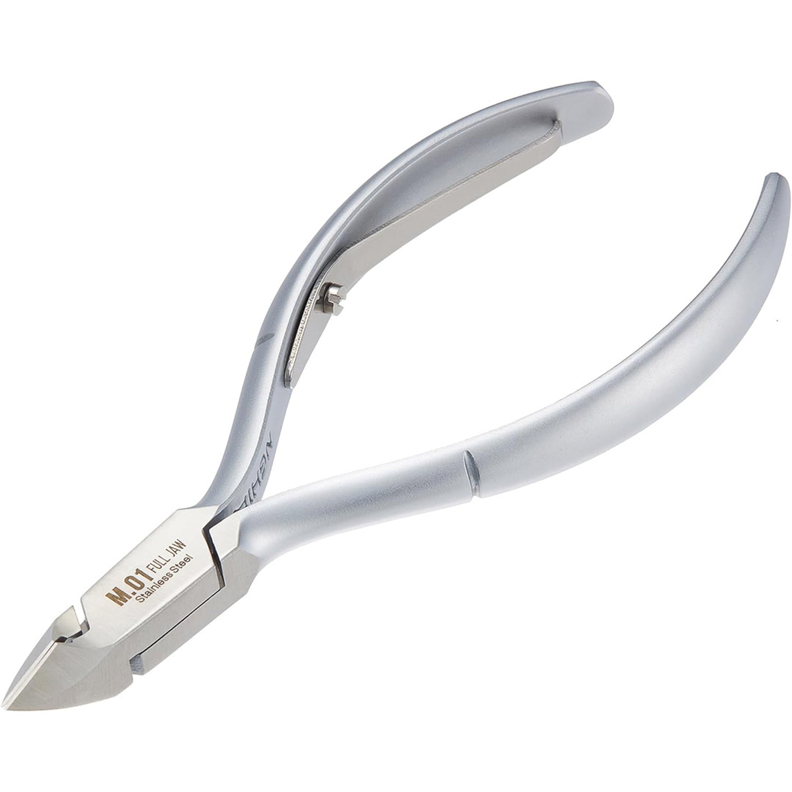 NGHIA Stainless Steel Nail Nipper M-01 1 Count - Precision Acrylic Nipper with Grey Plated Jaw, Curve Handle & Single Spring 4
