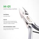 NGHIA Stainless Steel Nail Nipper M-01 1 Count - Precision Acrylic Nipper with Grey Plated Jaw, Curve Handle & Single Spring 2