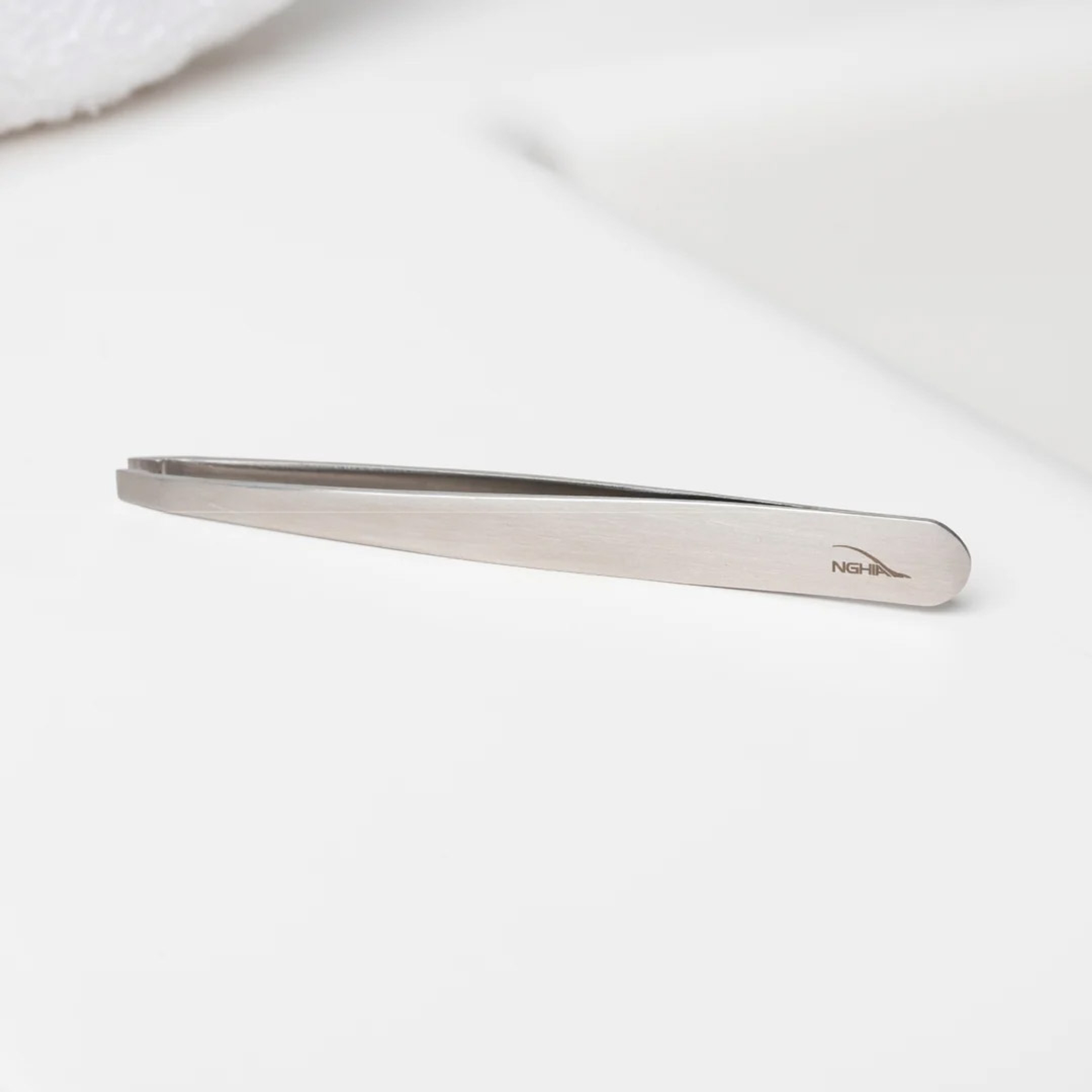 NGHIA Stainless Steel Straight Blades Tweezer N-404 1 Count - Square Tips, Thick Handle 3