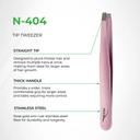 NGHIA Stainless Steel Straight Blades Tweezer N-404 1 Count - Square Tips, Thick Handle 2