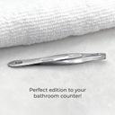 NGHIA Stainless Steel Straight Head Tweezer N-406 1 Count - Square Tips, Thin Handle for Precision Grooming 5