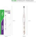 NGHIA Stainless Steel Straight Head Tweezer N-406 1 Count - Square Tips, Thin Handle for Precision Grooming 3