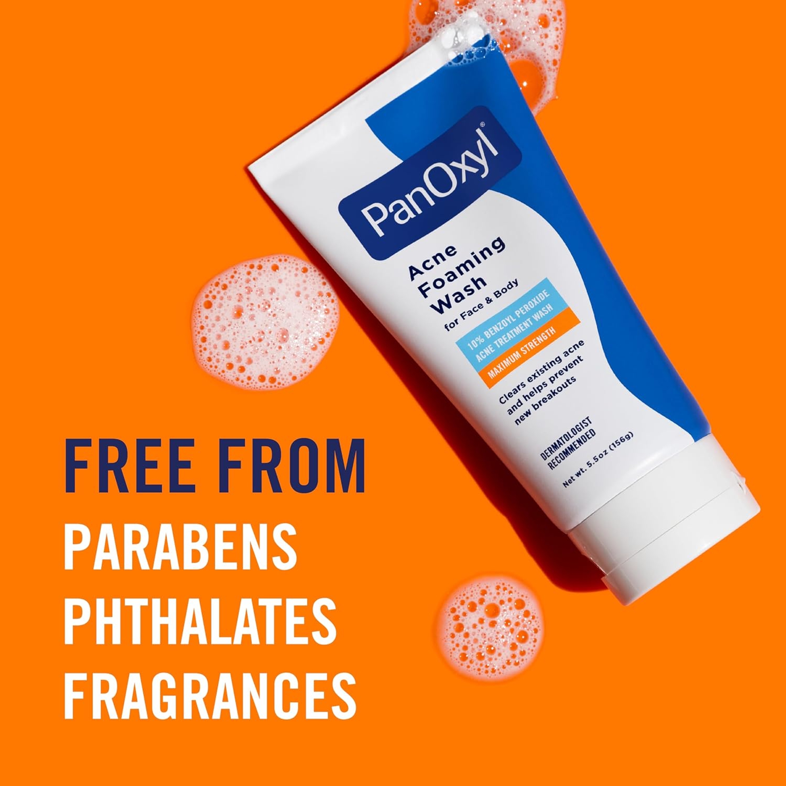 PanOxyl Acne Foaming Wash 5.5 oz - Daily Acne-Fighting Cleanser with 10% Benzoyl Peroxide, Maximum Strength 6