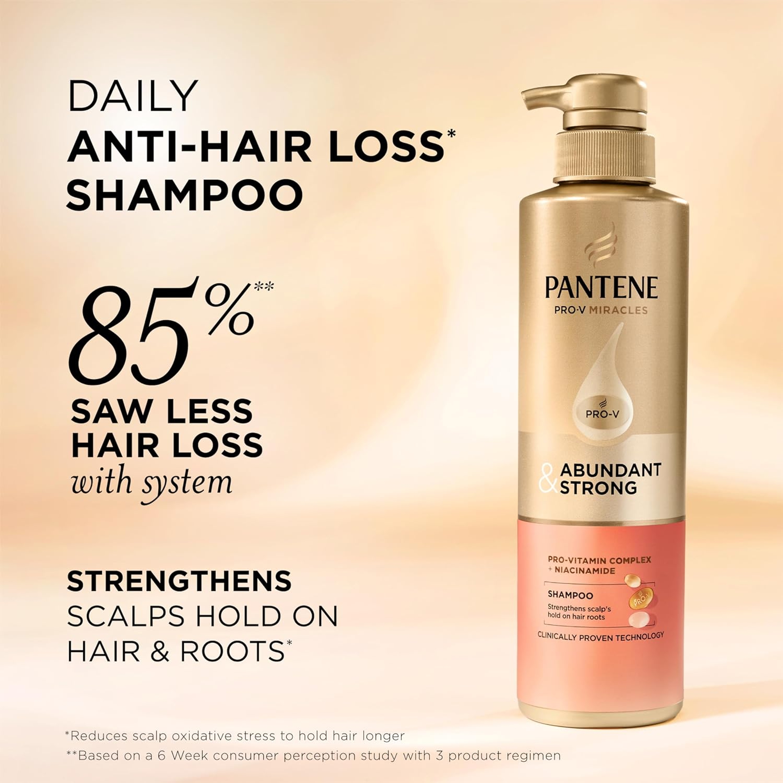 Pantene Abundant & Strong Shampoo 13.5 fl.oz - Strengthens Hair from Root to Tip 2