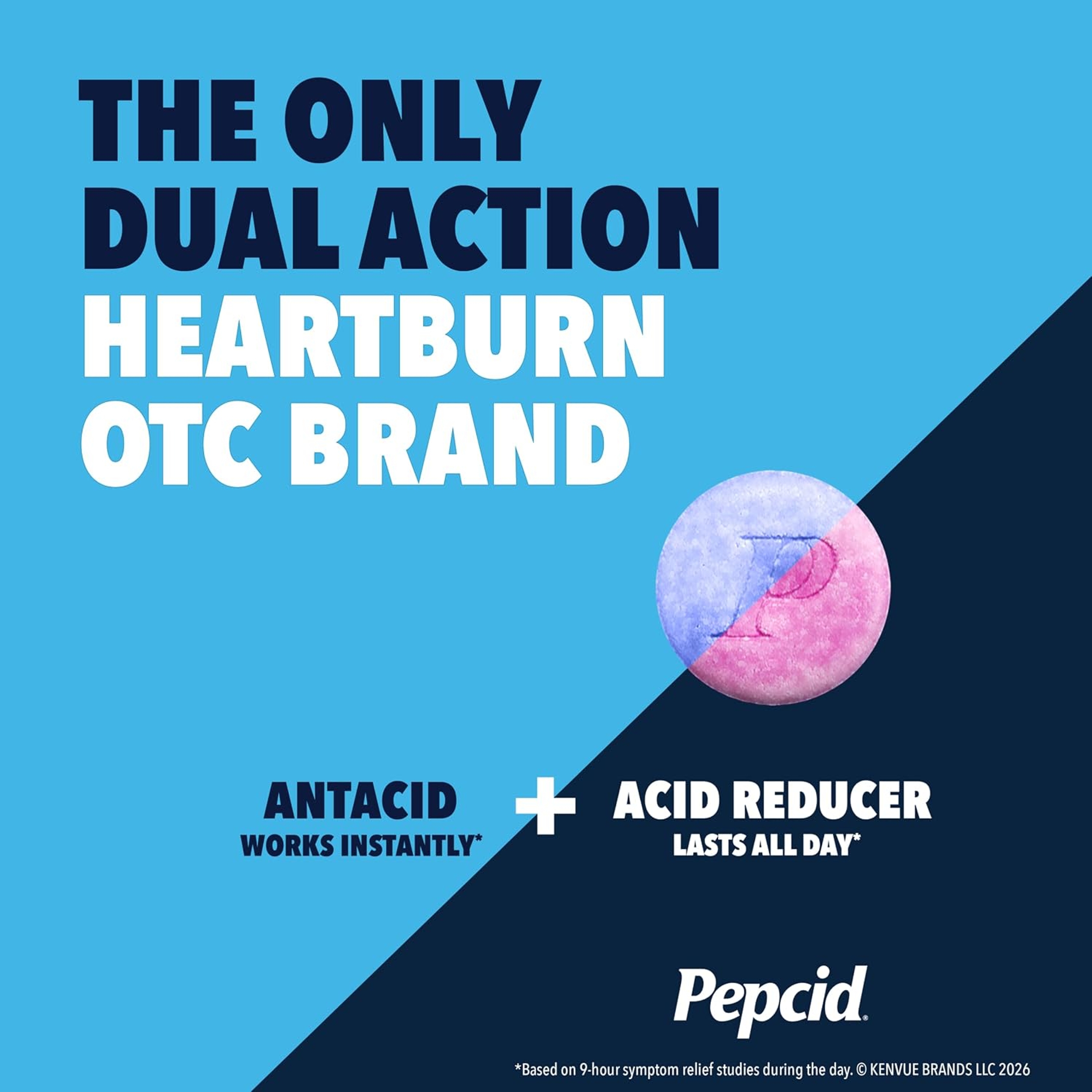 Pepcid Complete Chewable Tablet, Berry, 50 Count - 10mg Famotidine, Heartburn Relief, Fast-Acting 6