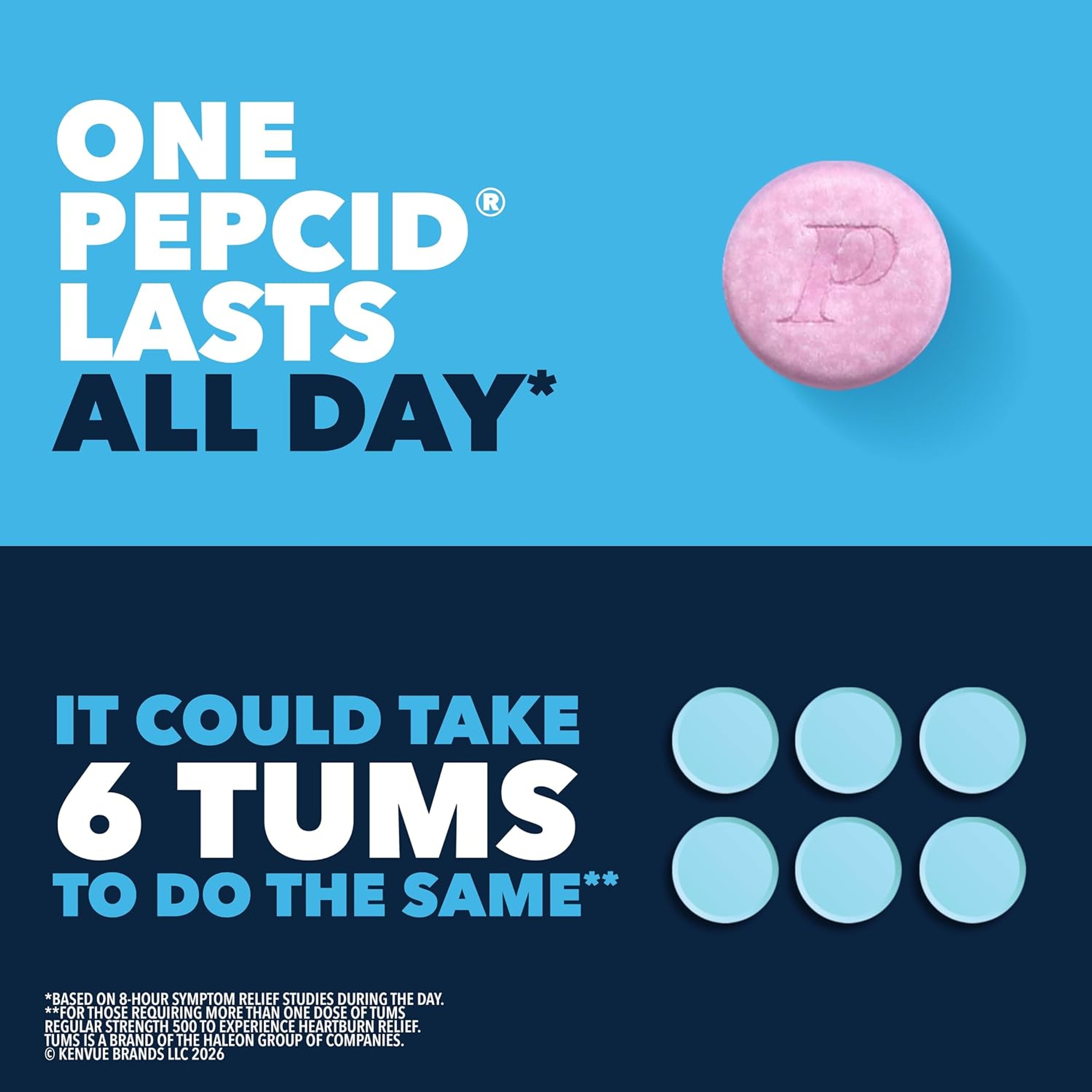 Pepcid Complete Chewable Tablet, Berry, 50 Count - 10mg Famotidine, Heartburn Relief, Fast-Acting 3