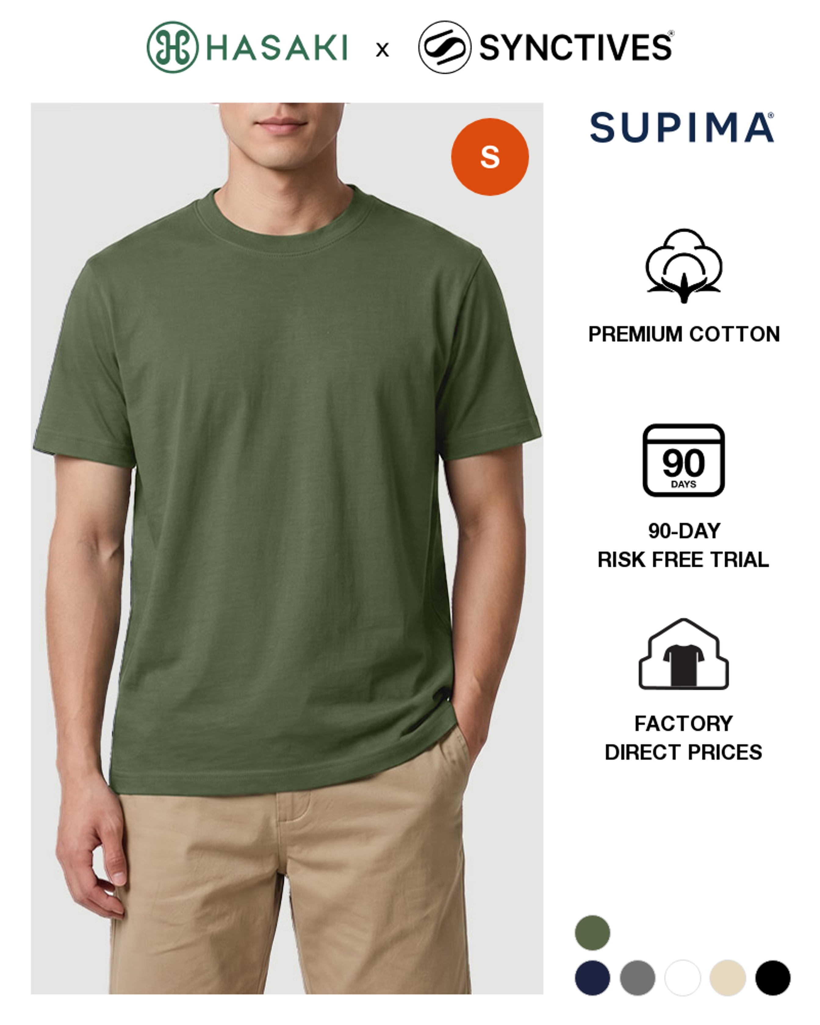 [Supima Cotton] Synctives Men's Classic Fit T-shirt 1