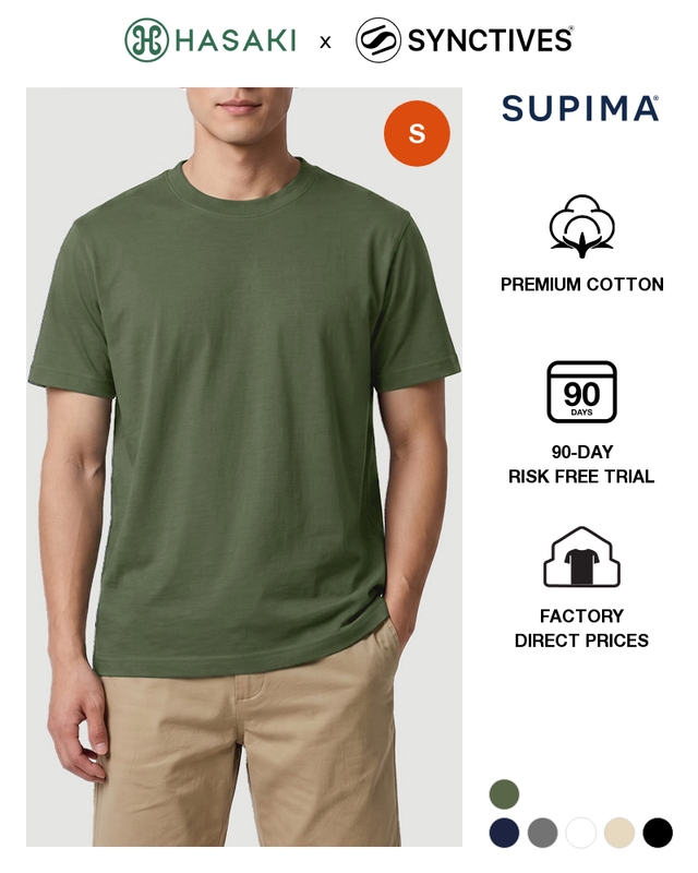 Synctives Men's Classic Fit T-shirt Olive Night