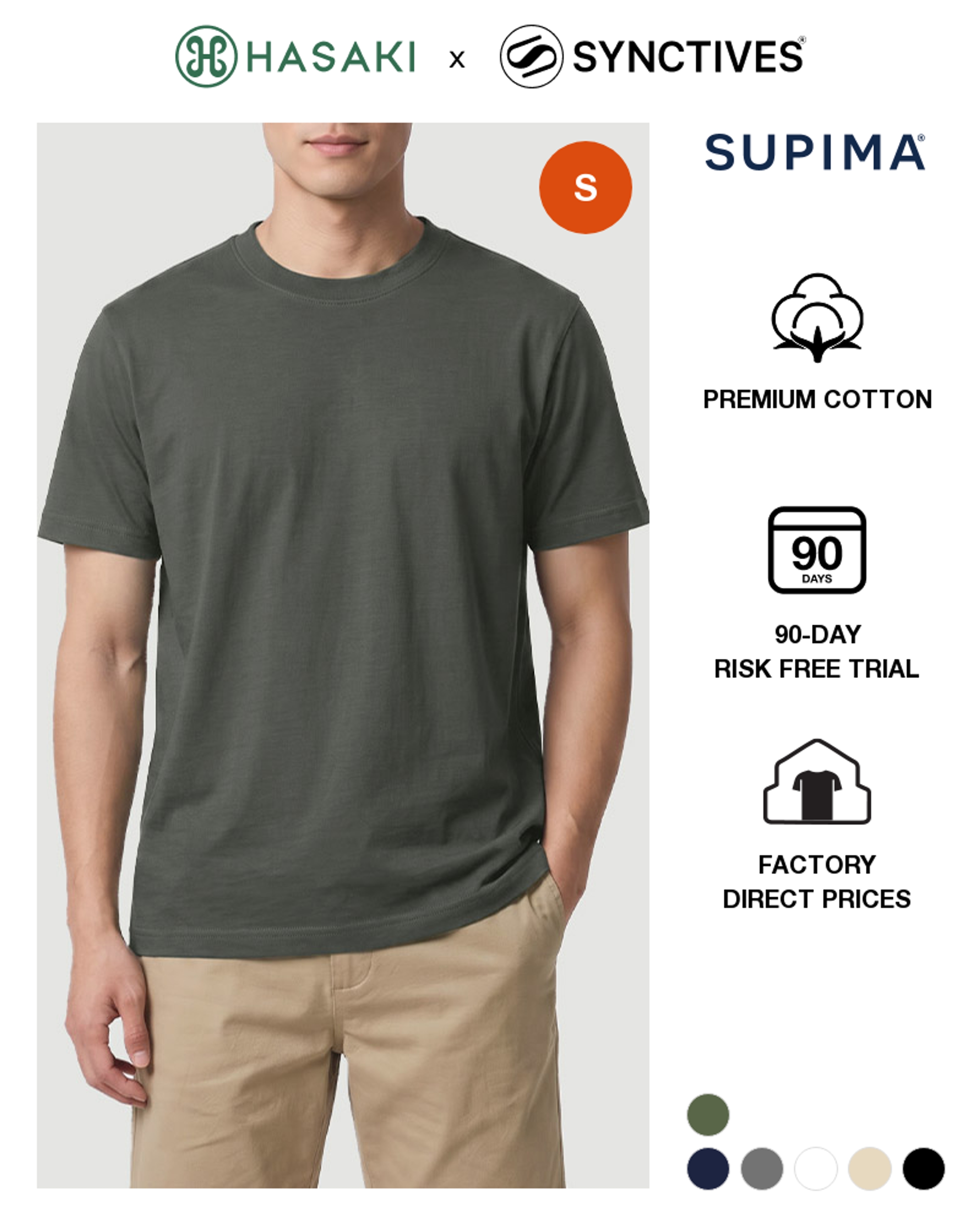 [Supima Cotton] Synctives Men's Classic Fit T-shirt 1