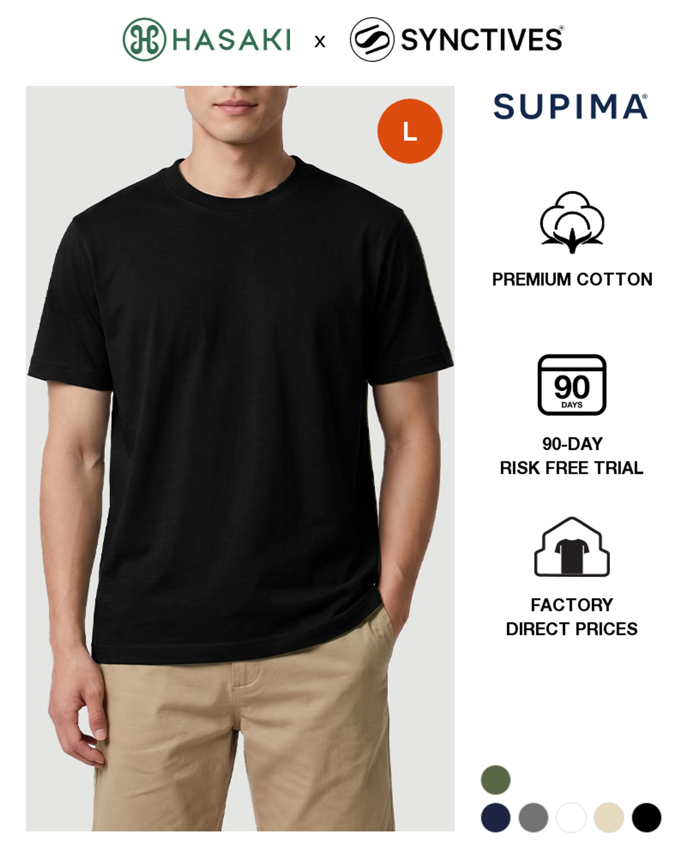 [Supima Cotton] Synctives Men's Classic Fit T-shirt 1