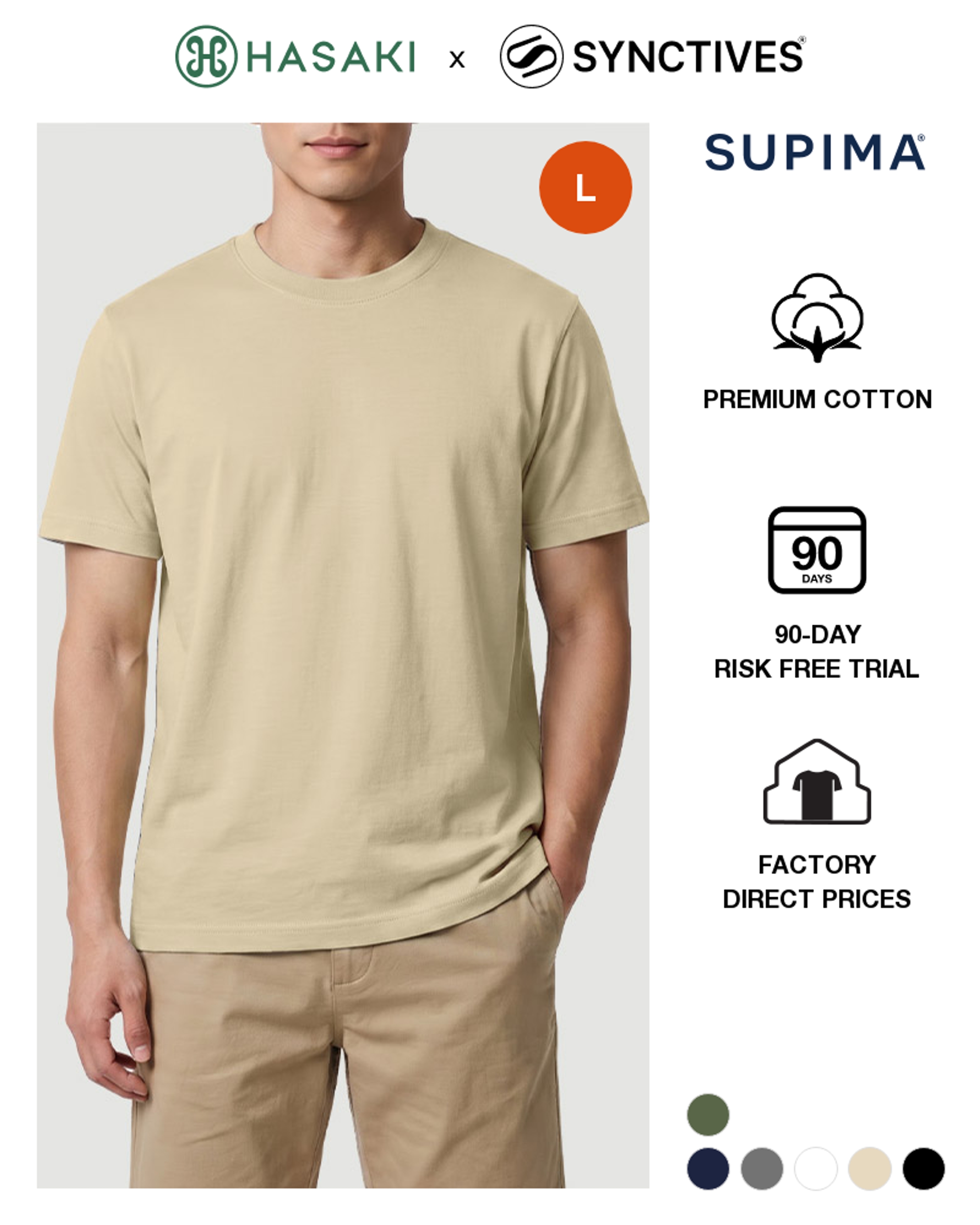 [Supima Cotton] Synctives Men's Classic Fit T-shirt 1