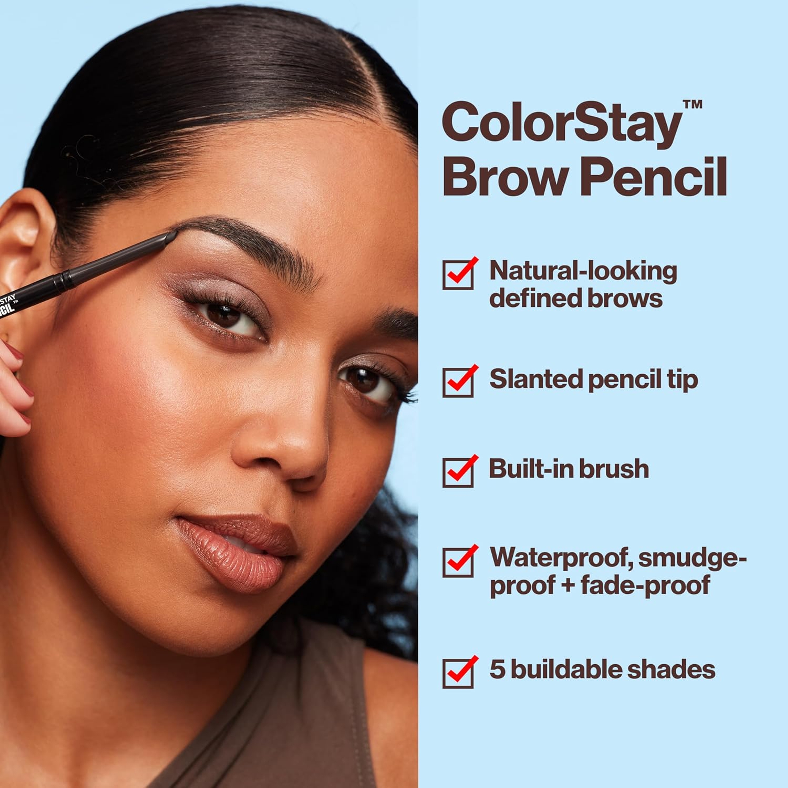 Revlon ColorStay Brow Pencil, 210 Soft Brown, 0.01 oz - Waterproof Eyebrow Pencil with a Built-in Spoolie Brush 3