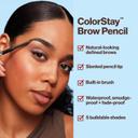 Revlon ColorStay Brow Pencil, 220 Dark Brown, 0.01 oz - Waterproof Eyebrow Pencil with a Built-in Spoolie Brush 3