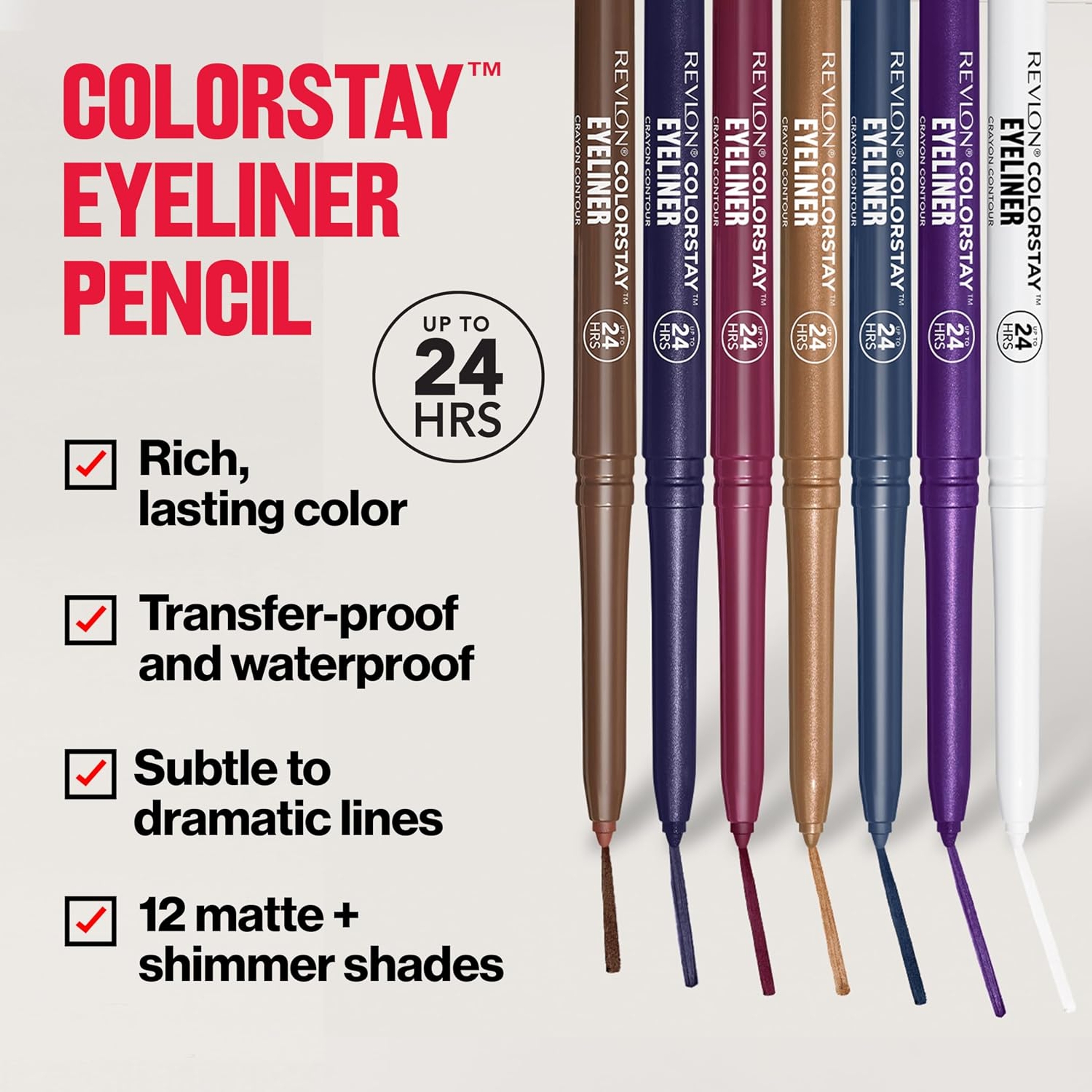 Revlon ColorStay Pencil Eyeliner, 203 Brown, 0.01 oz - Long-Wear Eyeliner with Built-In Sharpener, Smudge-Proof 3