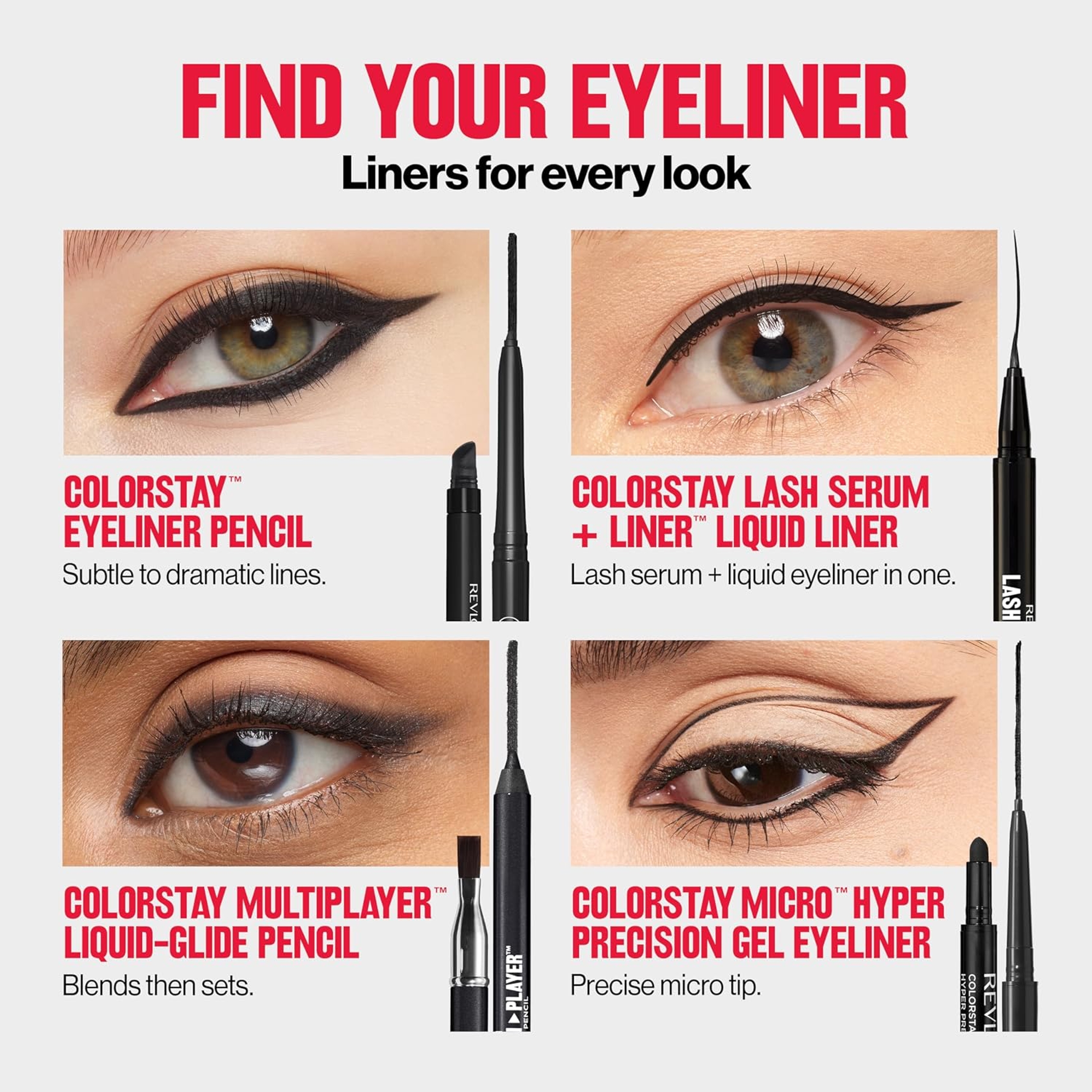 Revlon ColorStay Pencil Eyeliner, 204 Charcoal, 0.01 oz - Long-Wear Eyeliner with Built-In Sharpener, Smudge-Proof 6