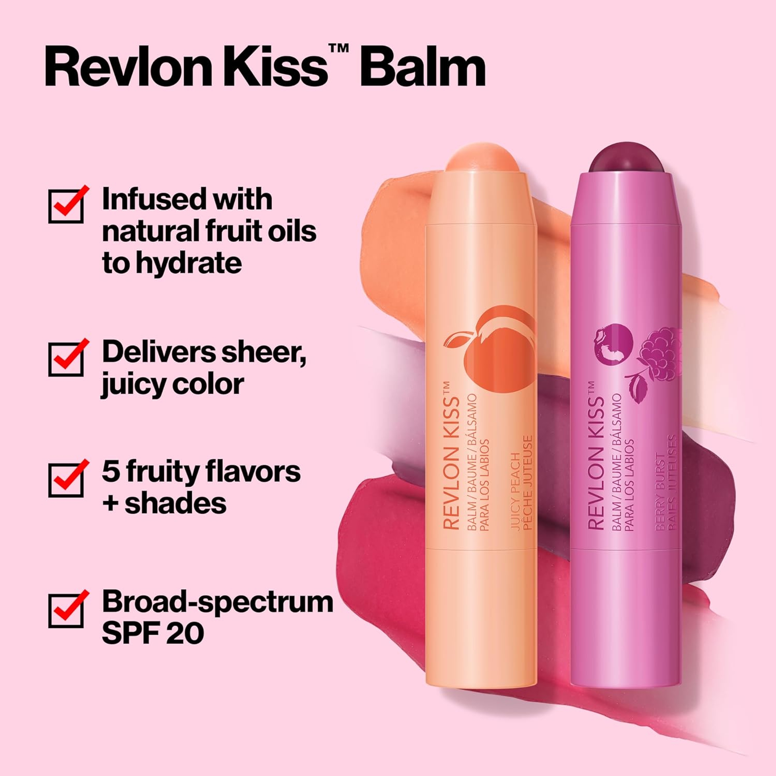 Revlon Kiss Balm, Berry Burst, 0.09 oz - Hydrating Tinted Lip Balm with Sunscreen SPF 20, Up to 8H of Moisture 3
