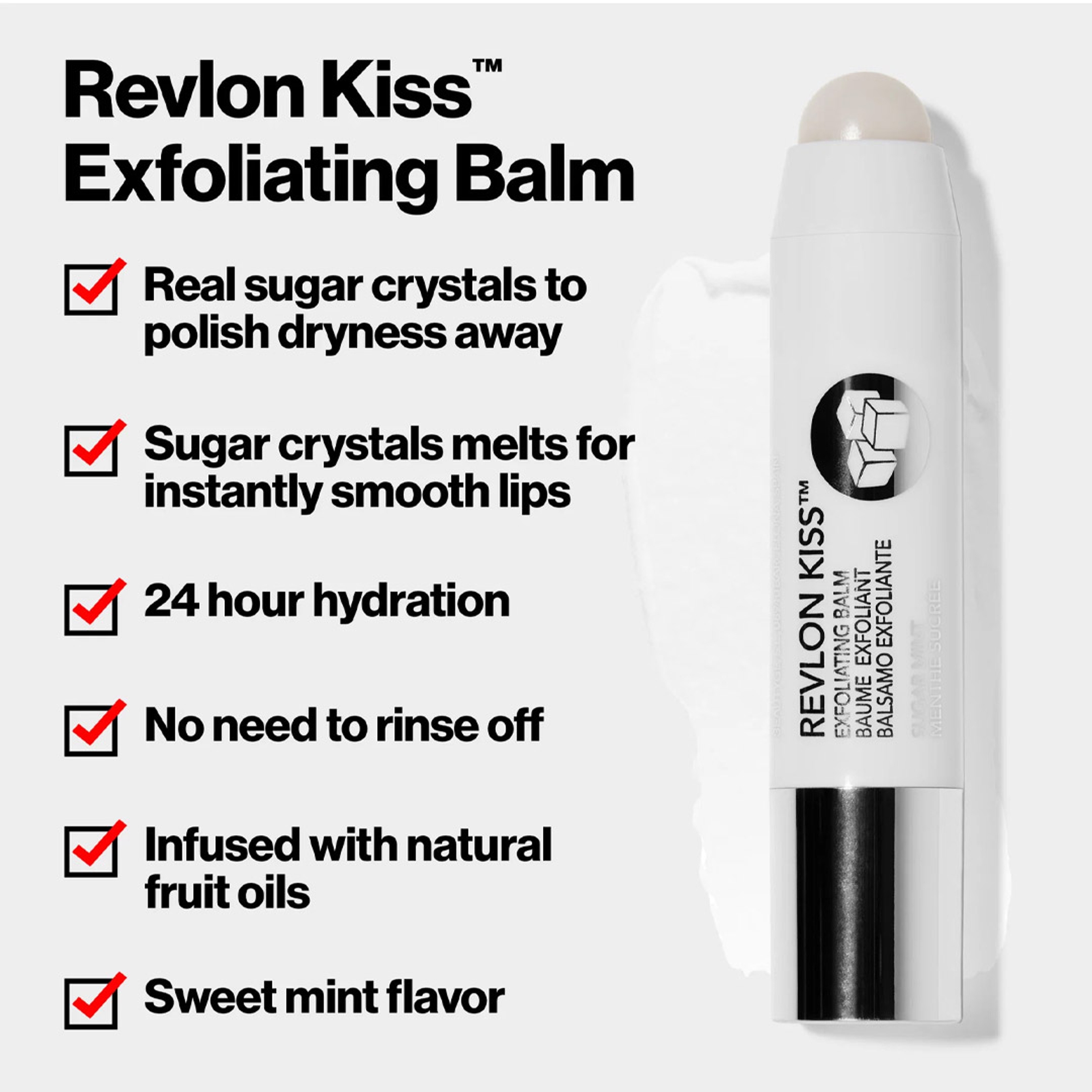 Revlon Kiss Exfoliating Lip Balm, Sugar Mint, 0.09 oz - Gently Smooths Lips with 24H Lasting Hydration 2