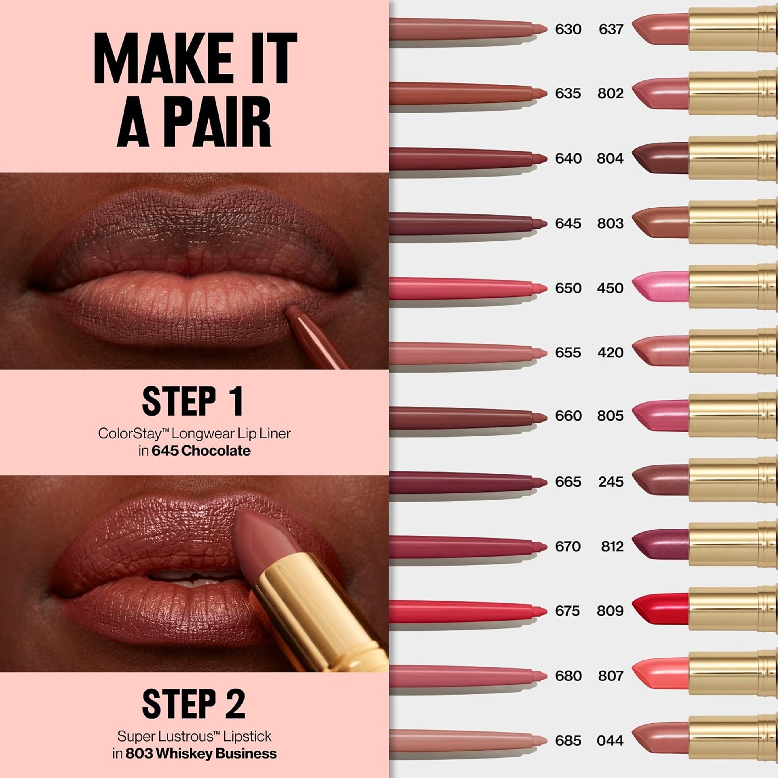 Revlon Longwear Lip Liner, 630 Nude, 0.01 oz - Rich Color & Smooth Easy-Glide Application with Built-in Sharpener 6