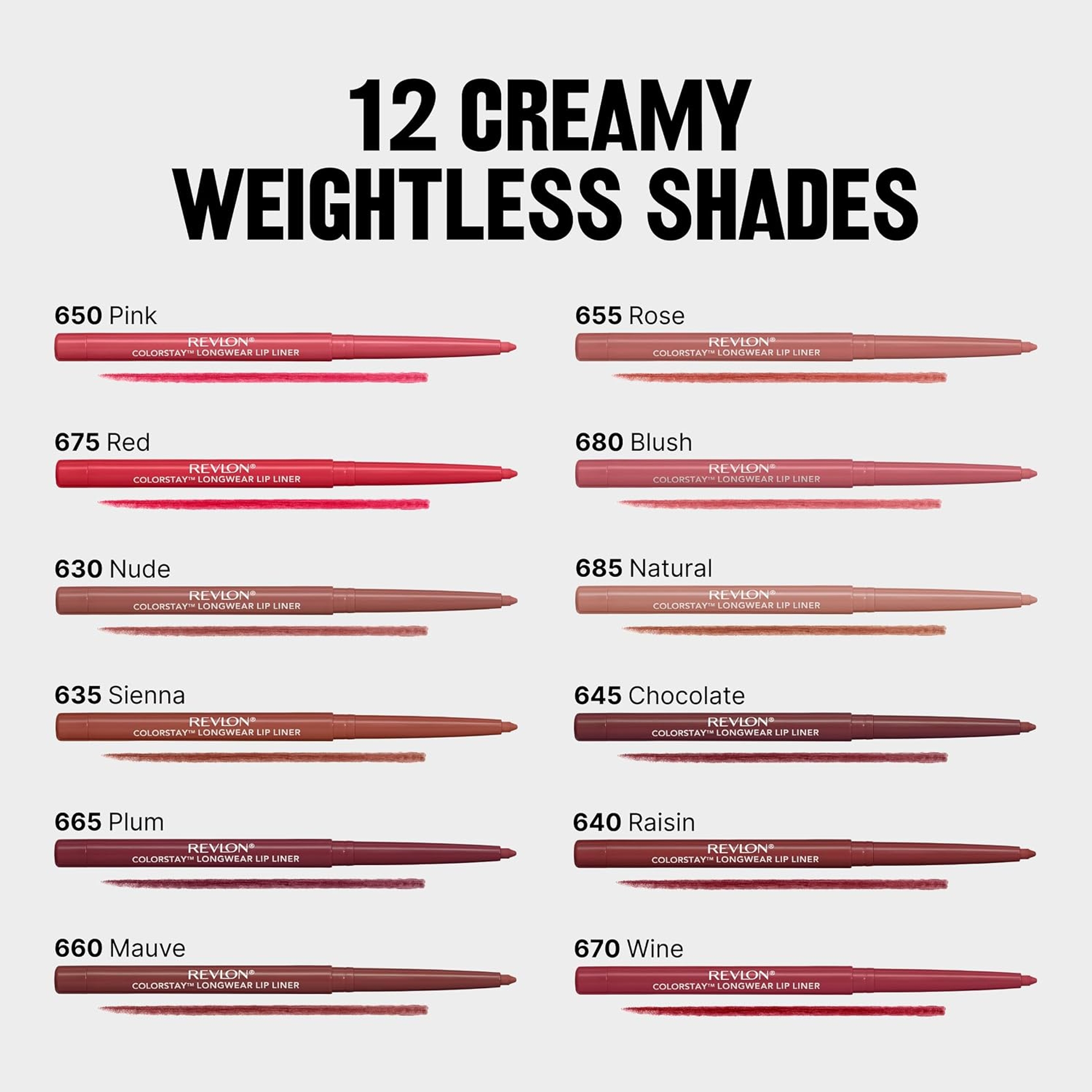 Revlon Longwear Lip Liner, 630 Nude, 0.01 oz - Rich Color & Smooth Easy-Glide Application with Built-in Sharpener 5