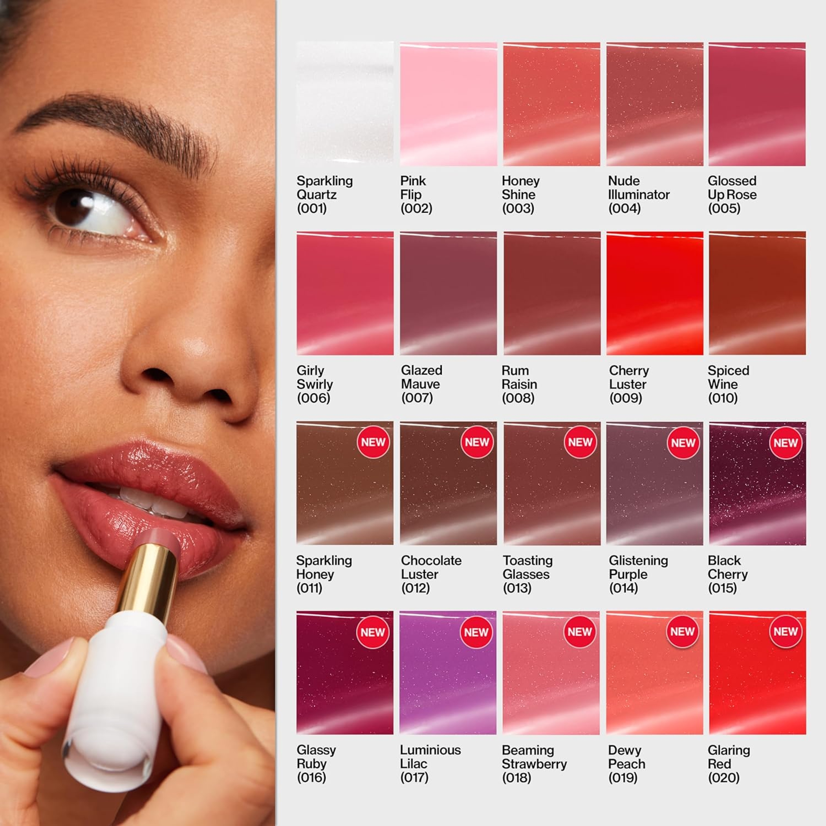 Revlon Super Lustrous Glass Shine Balm, 008 Rum Raisin, 0.11 oz - Sheer Glossy Tinted Lip Balm with Hyaluronic Acid 9