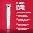 Revlon Toenail Clipper, Silver, 1 Count - withFile & Curved Blade for Accurate, Easy Trimming & Grooming 2