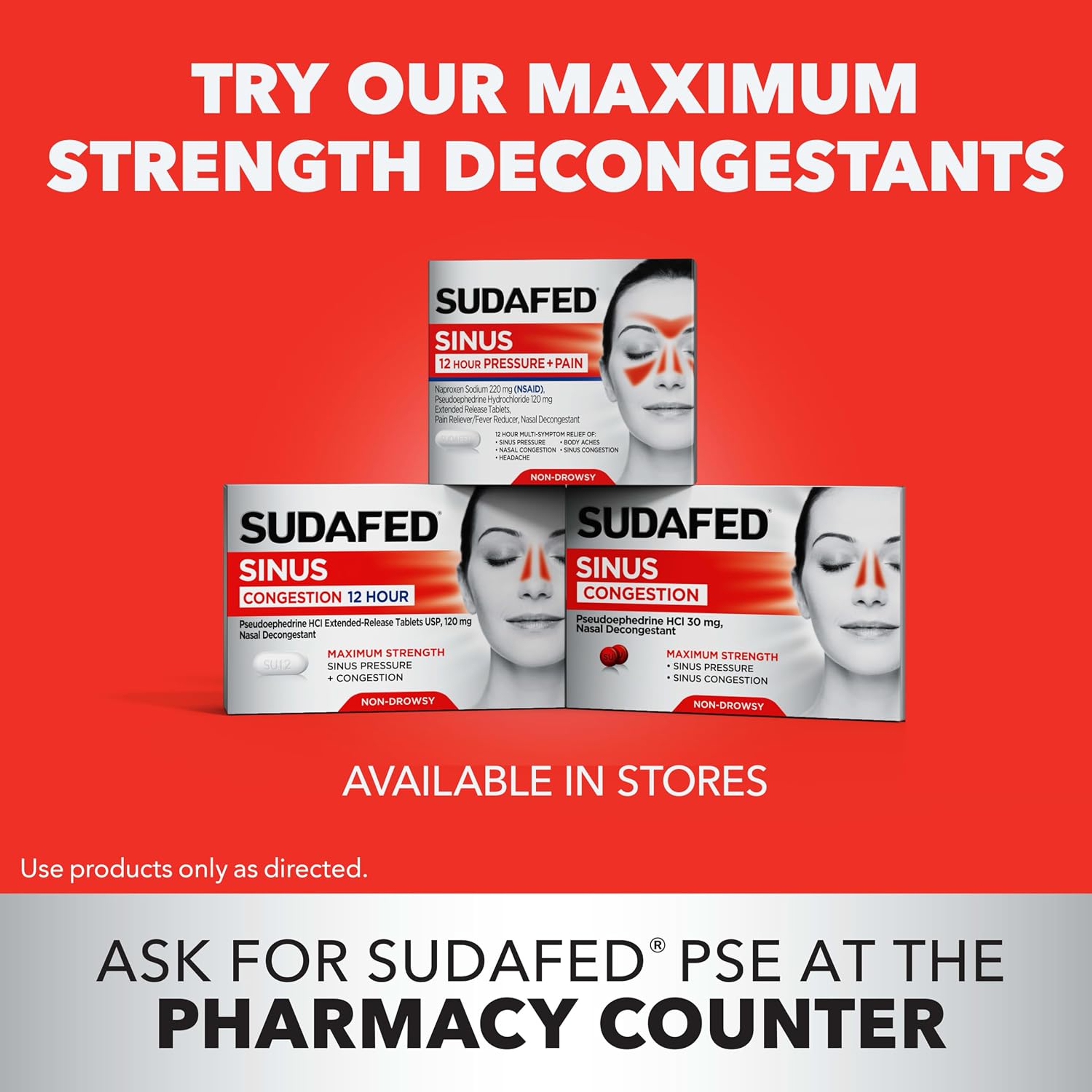 Sudafed PE Head Congestion Plus Mucus Relief Tablets for Sinus Pressure, Congestion and Headache, Non-Drowsy Decongestant with Acetaminophen, Guaifenesin, Phenylephrine HCI, 24 ct 5