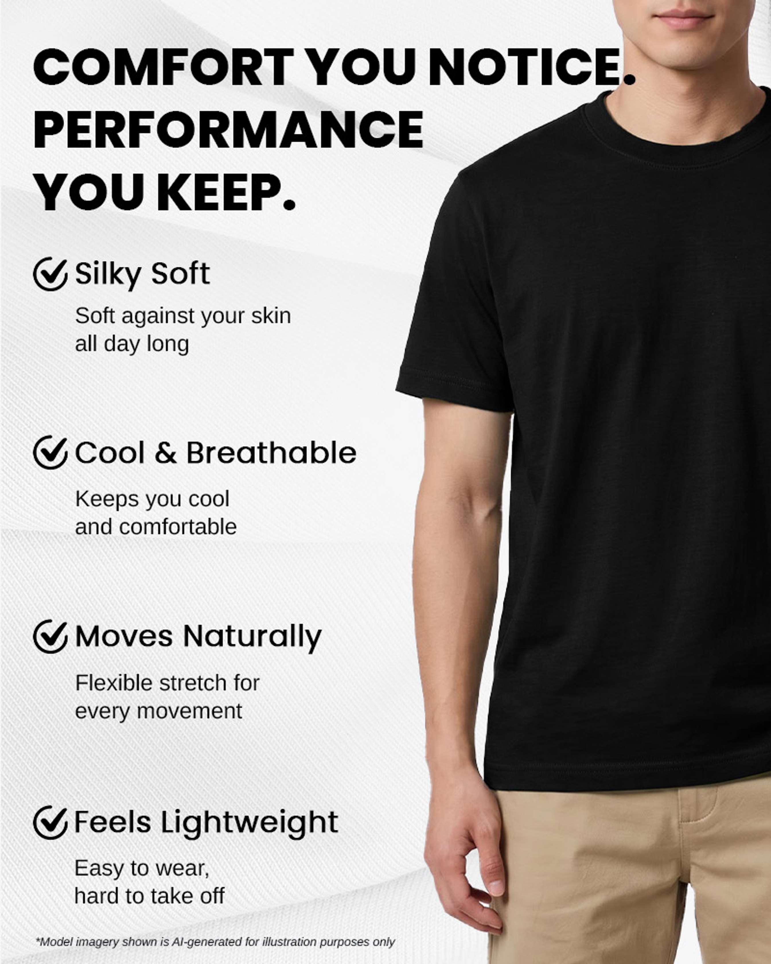 [Supima Cotton] Synctives Men's Classic Fit T-shirt 4