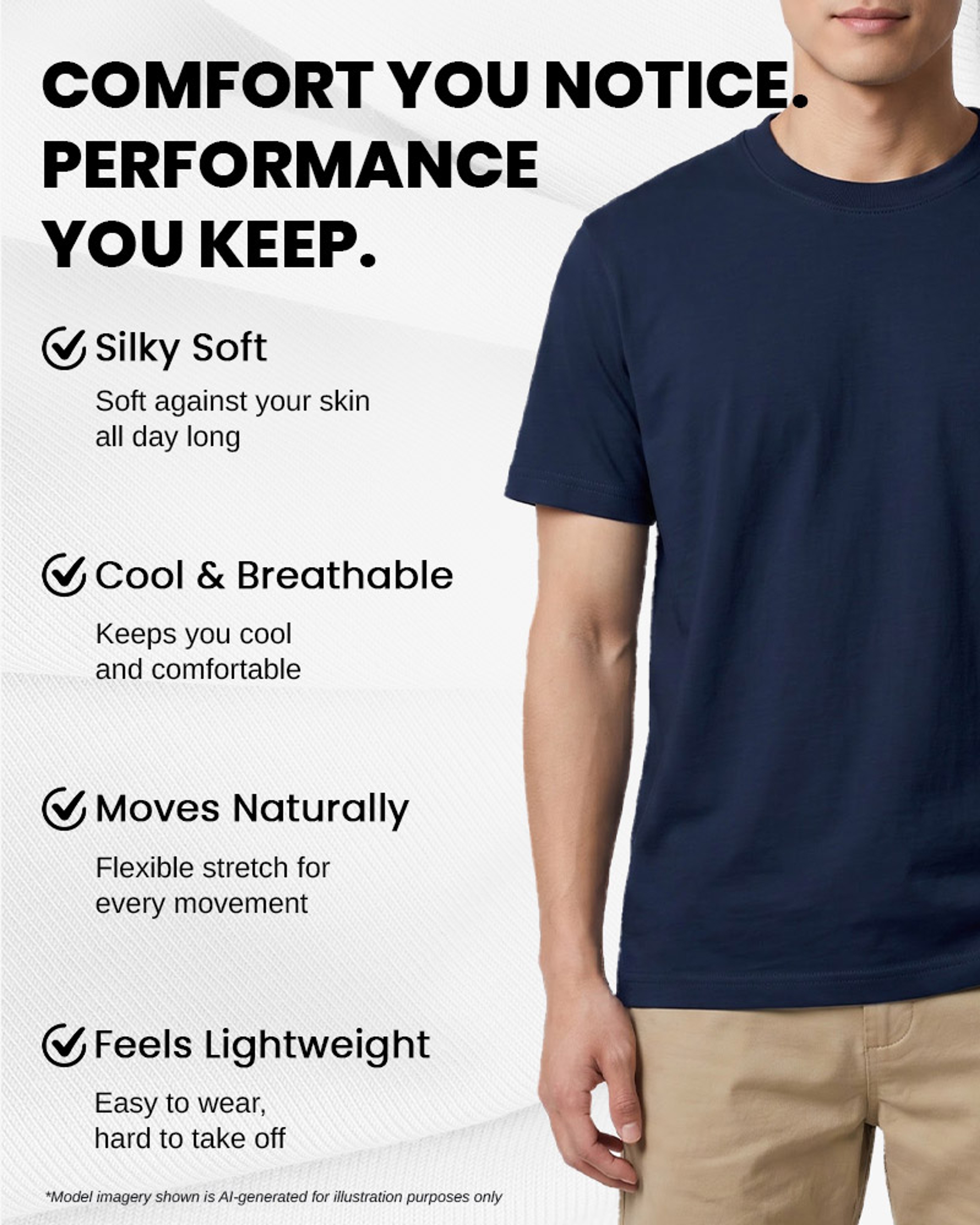 [Supima Cotton] Synctives Men's Classic Fit T-shirt 4