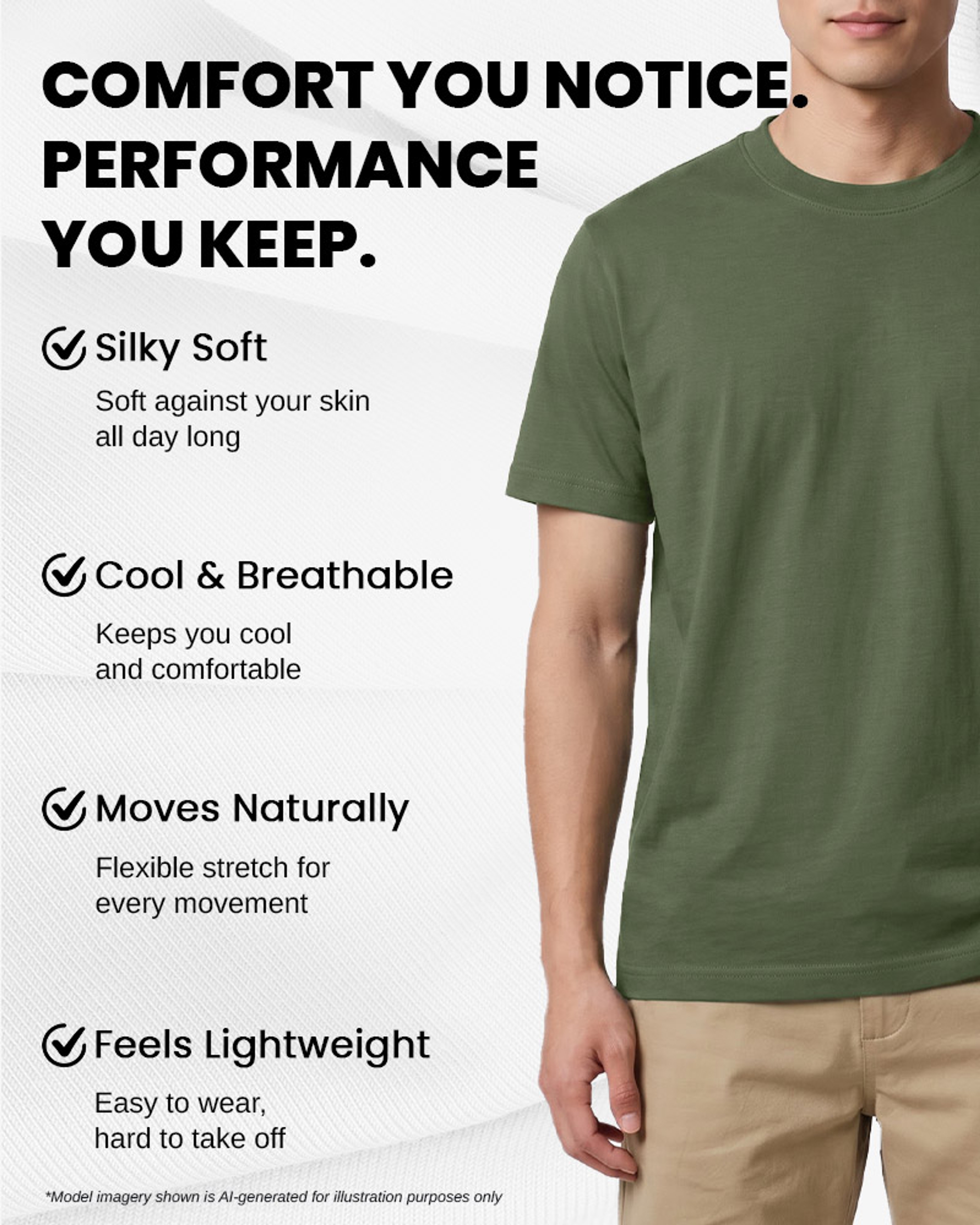 [Supima Cotton] Synctives Men's Classic Fit T-shirt 5