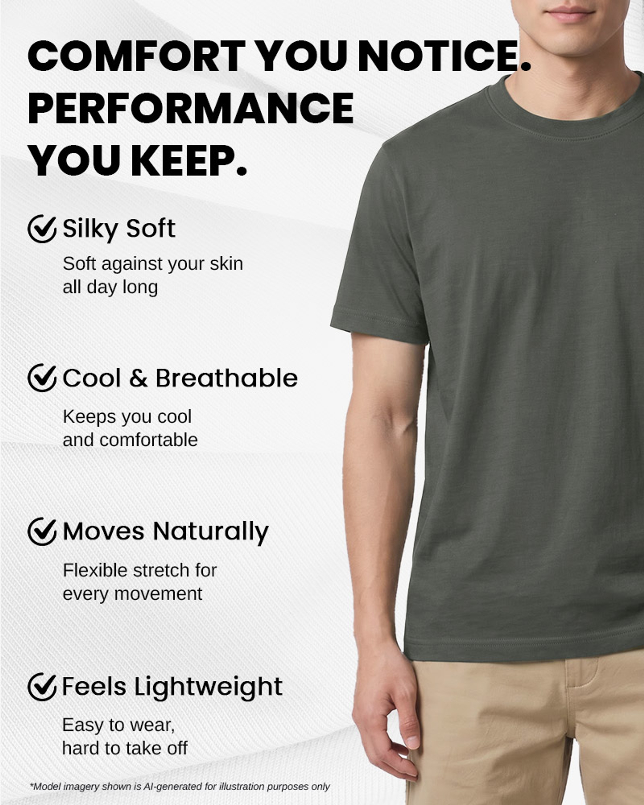 [Supima Cotton] Synctives Men's Classic Fit T-shirt 4