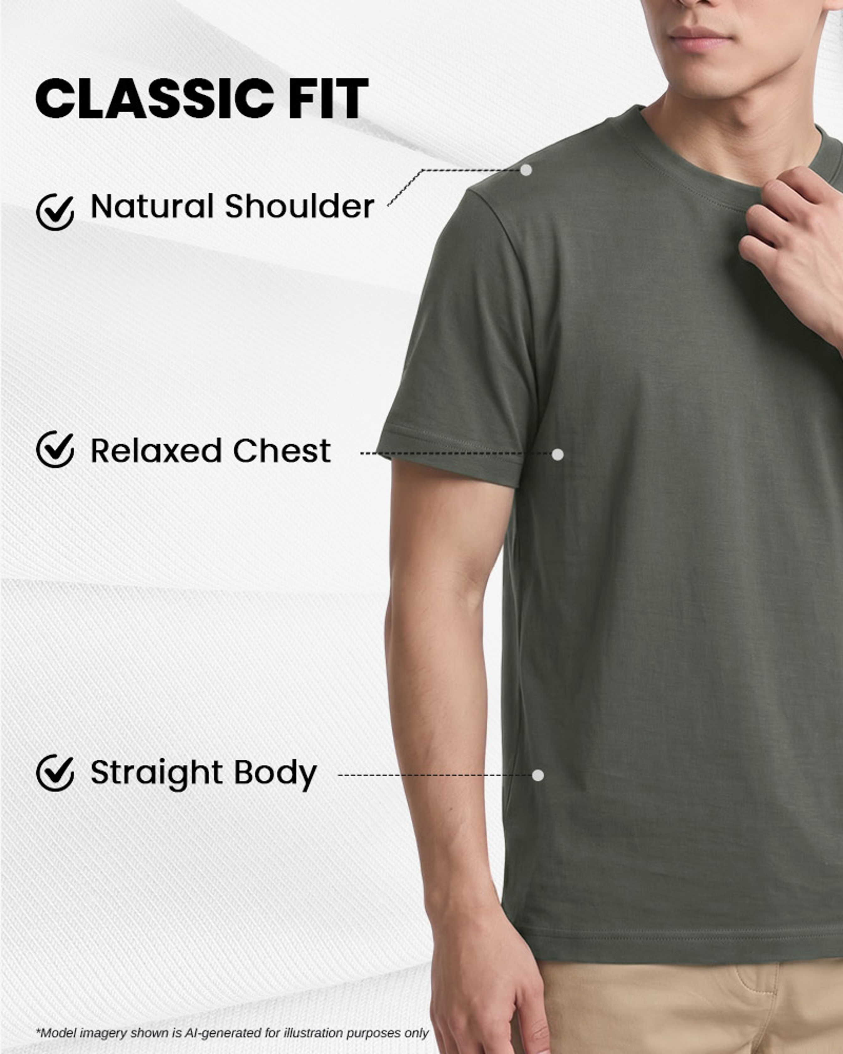 [Supima Cotton] Synctives Men's Classic Fit T-shirt 7