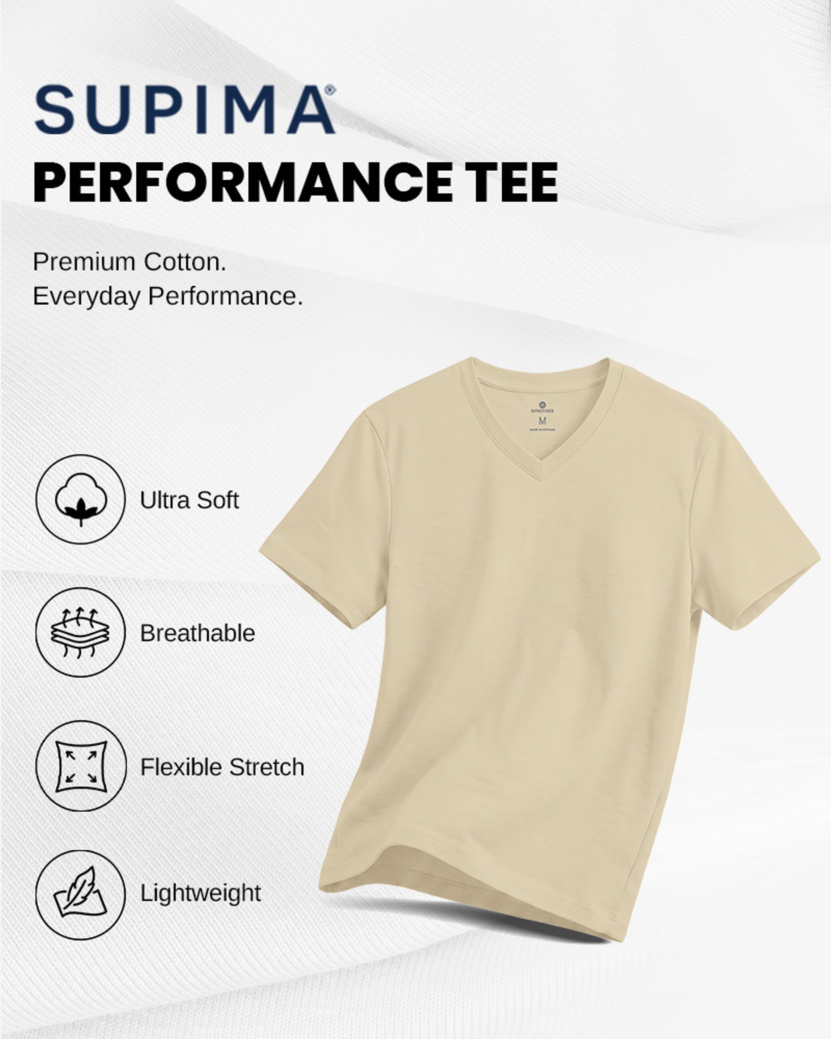 [Supima Cotton] Synctives Men’s Slim Fit V-Neck T-shirt 2