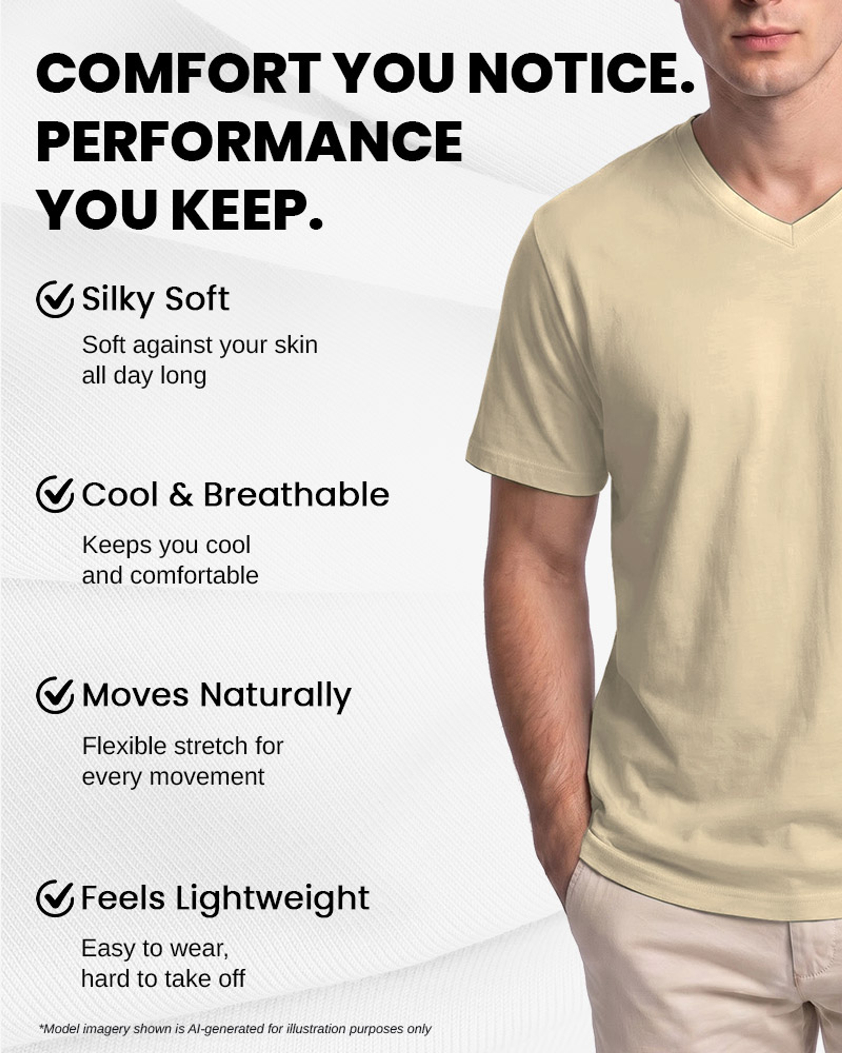 [Supima Cotton] Synctives Men’s Slim Fit V-Neck T-shirt 4