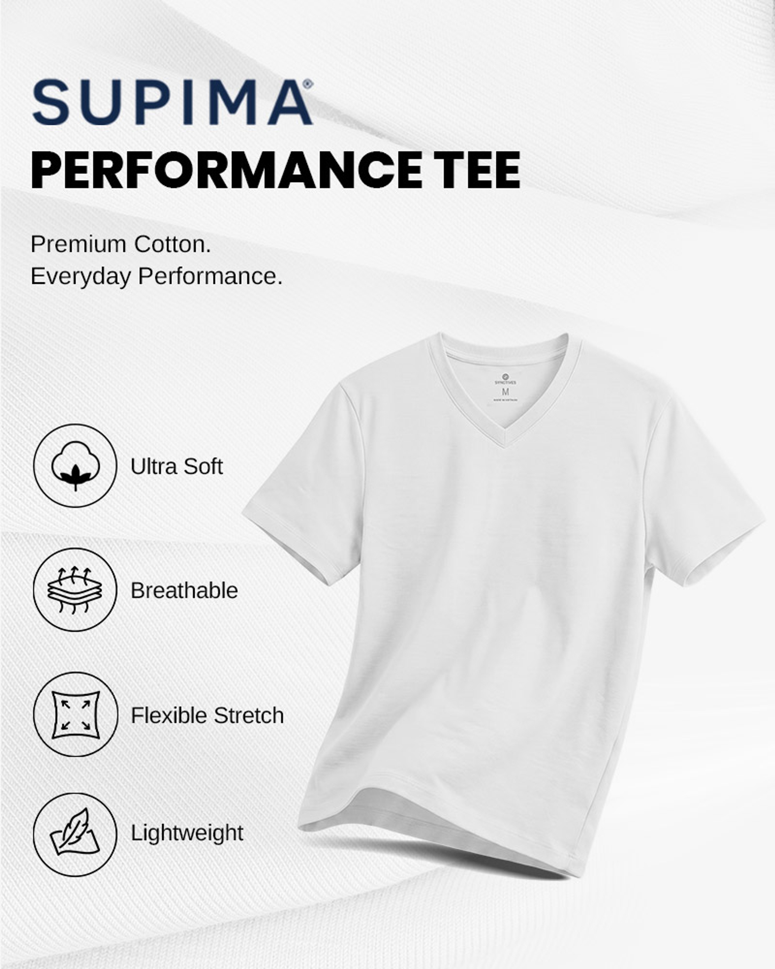 [Supima Cotton] Synctives Men’s Slim Fit V-Neck T-shirt 2