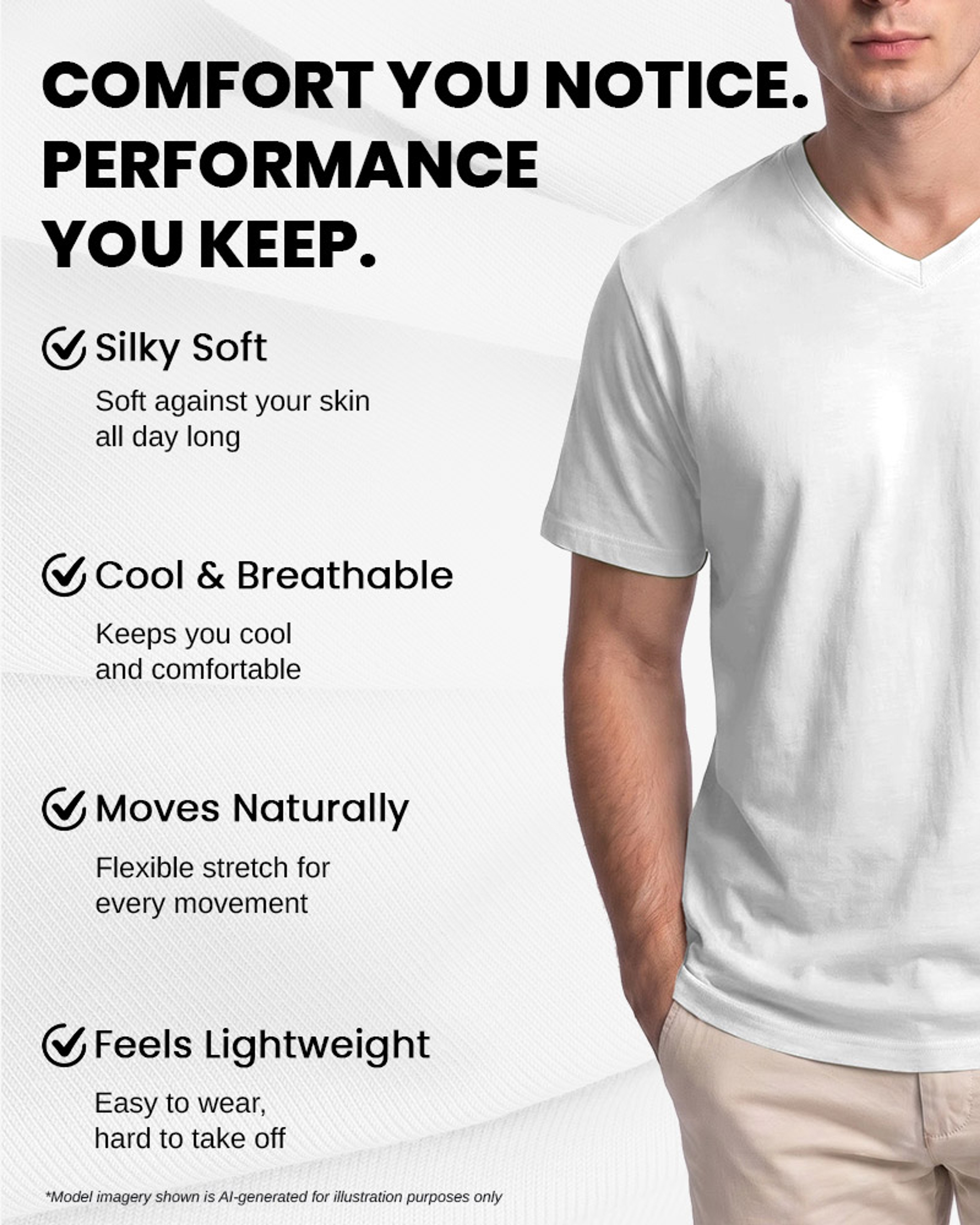 [Supima Cotton] Synctives Men’s Slim Fit V-Neck T-shirt 4