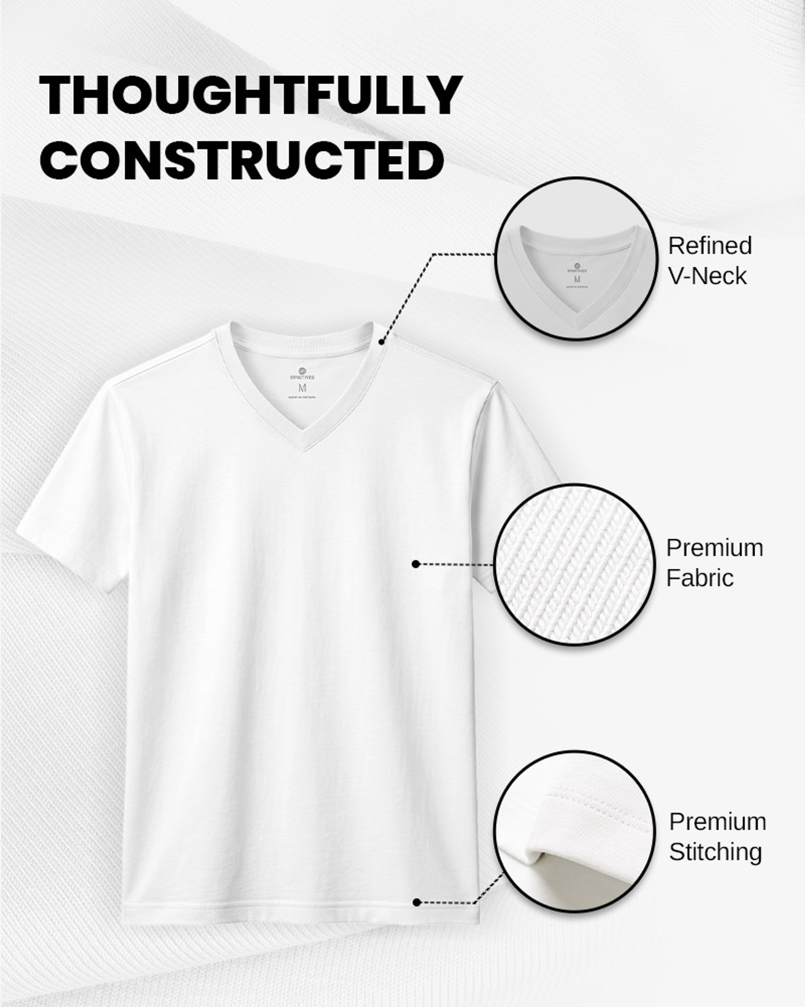 [Supima Cotton] Synctives Men’s Slim Fit V-Neck T-shirt 5