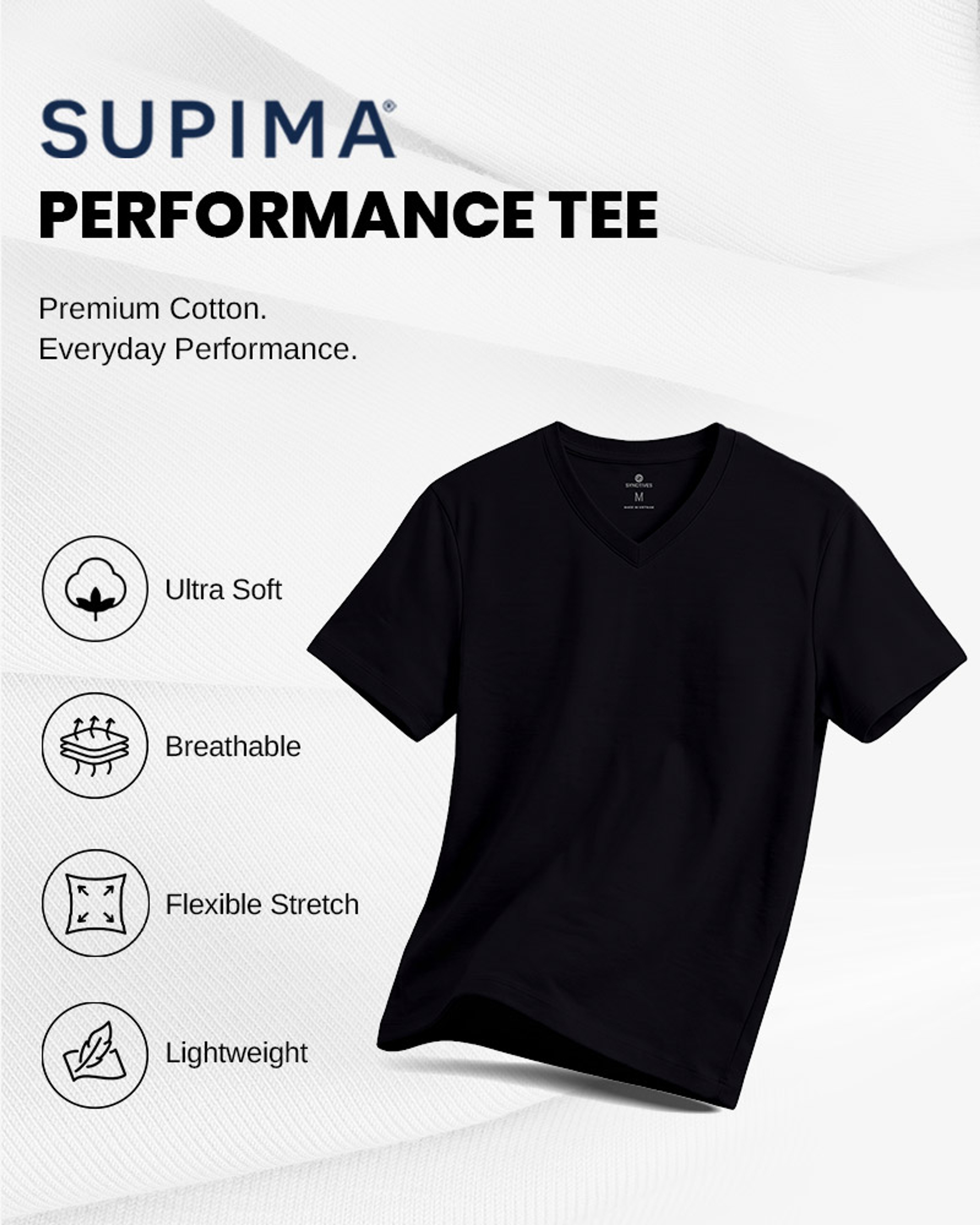 [Supima Cotton] Synctives Men’s Slim Fit V-Neck T-shirt 2