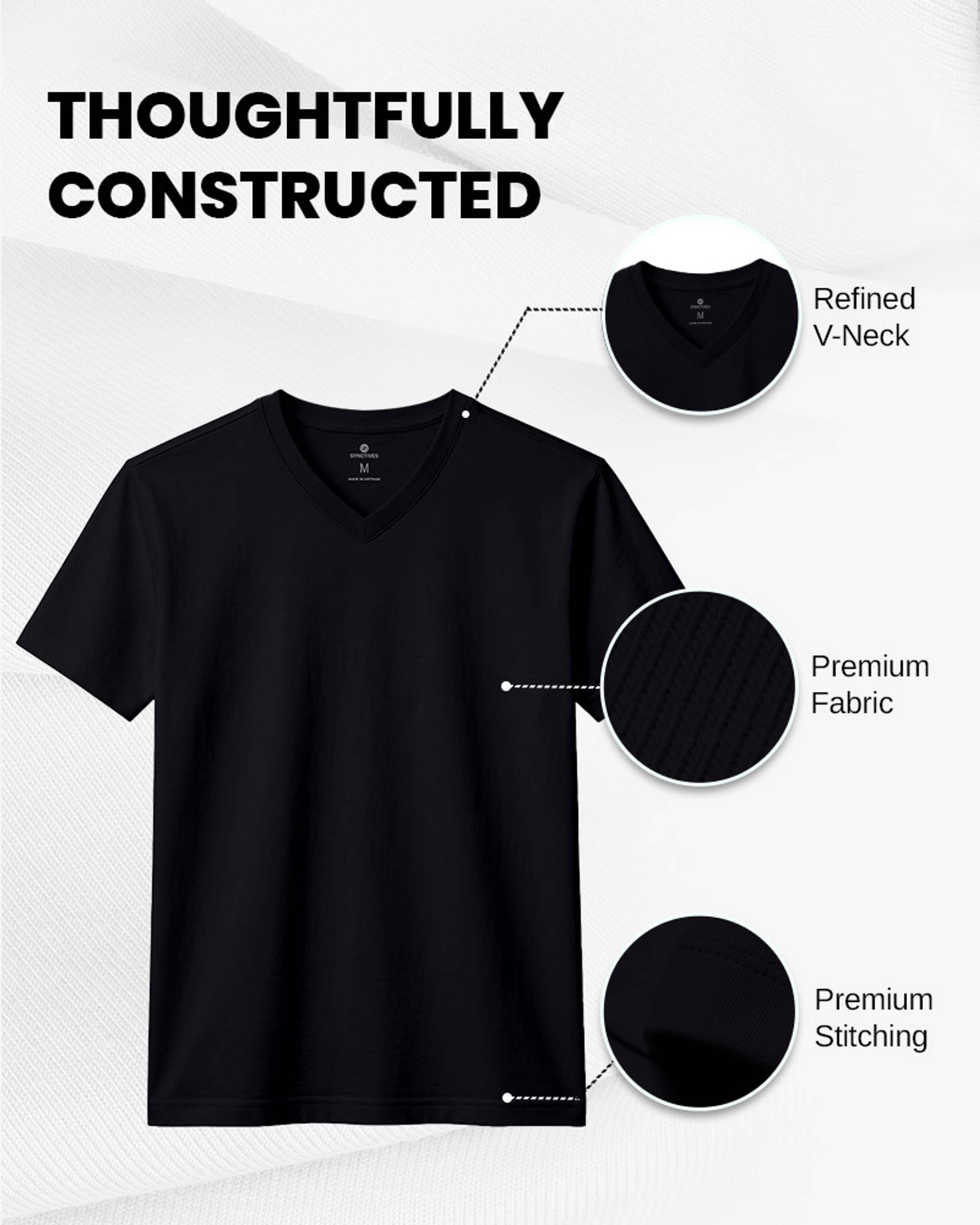 [Supima Cotton] Synctives Men’s Slim Fit V-Neck T-shirt 5