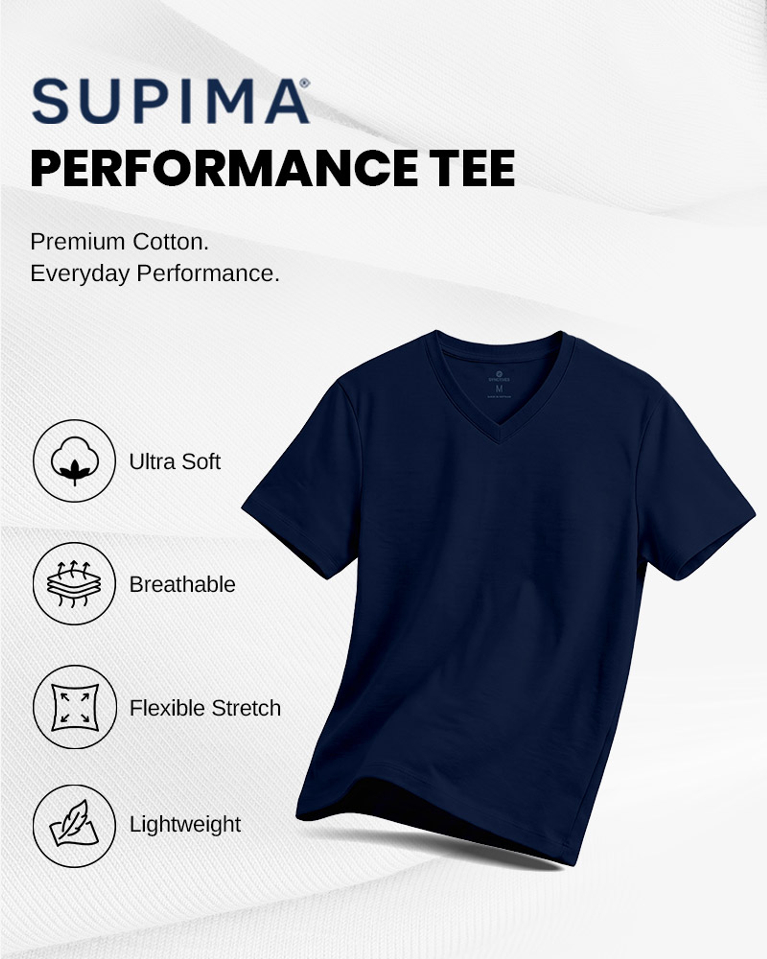 [Supima Cotton] Synctives Men’s Slim Fit V-Neck T-shirt 2
