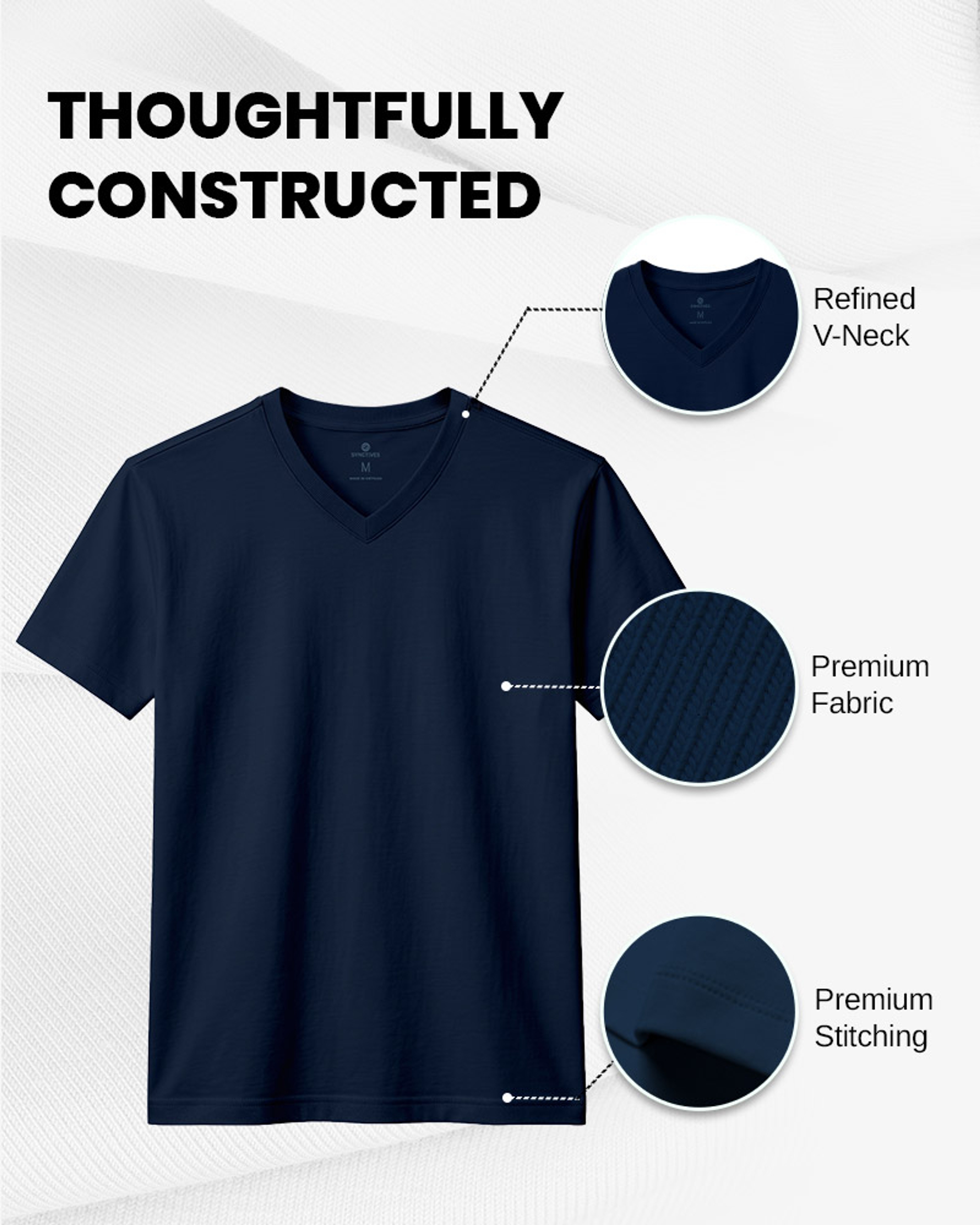 [Supima Cotton] Synctives Men’s Slim Fit V-Neck T-shirt 5