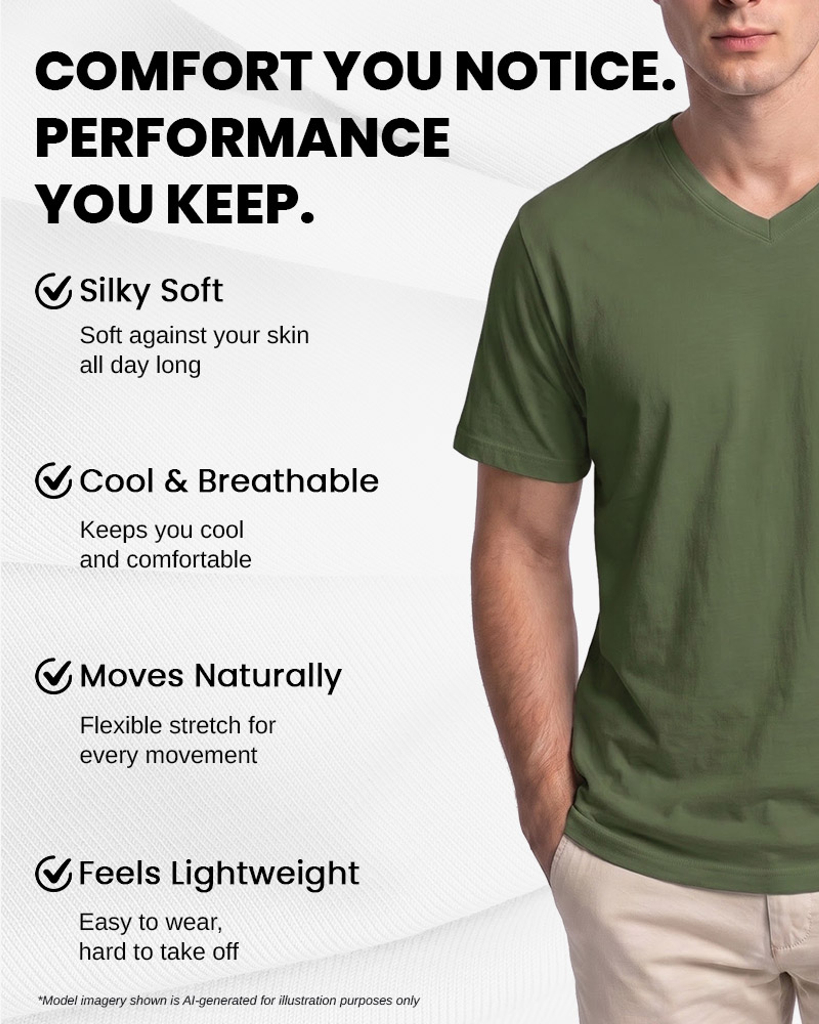 [Supima Cotton] Synctives Men’s Slim Fit V-Neck T-shirt 4