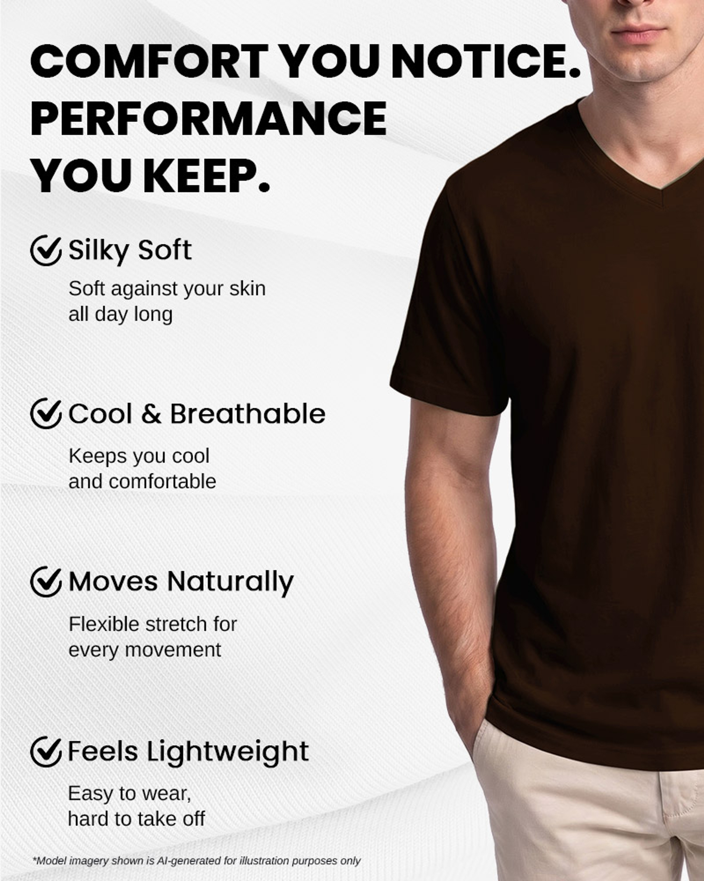 [Supima Cotton] Synctives Men’s Slim Fit V-Neck T-shirt 4