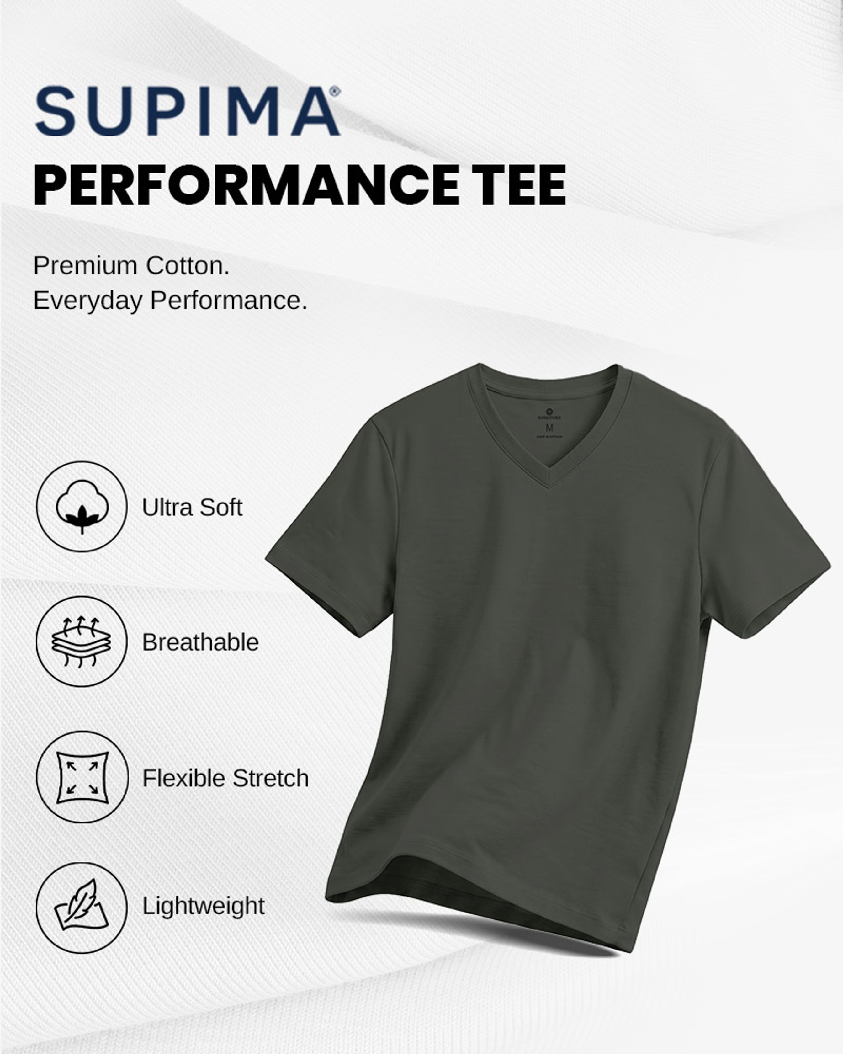 [Supima Cotton] Synctives Men’s Slim Fit V-Neck T-shirt 2